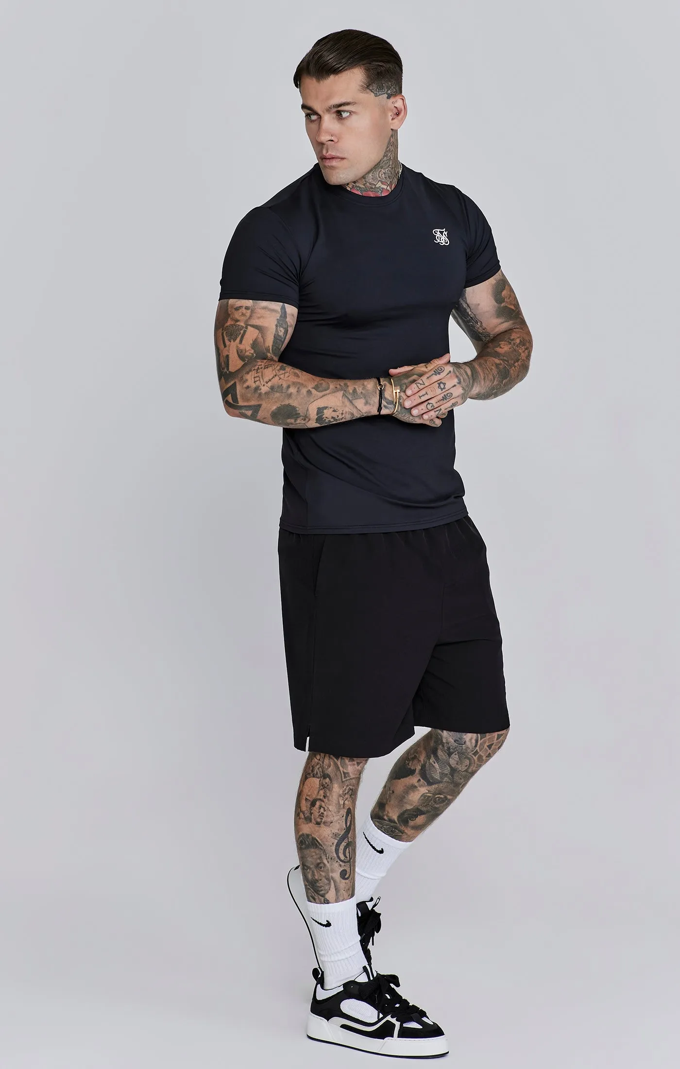 Black Muscle Fit T-Shirt sold by Siksilk product image thumbnail 4