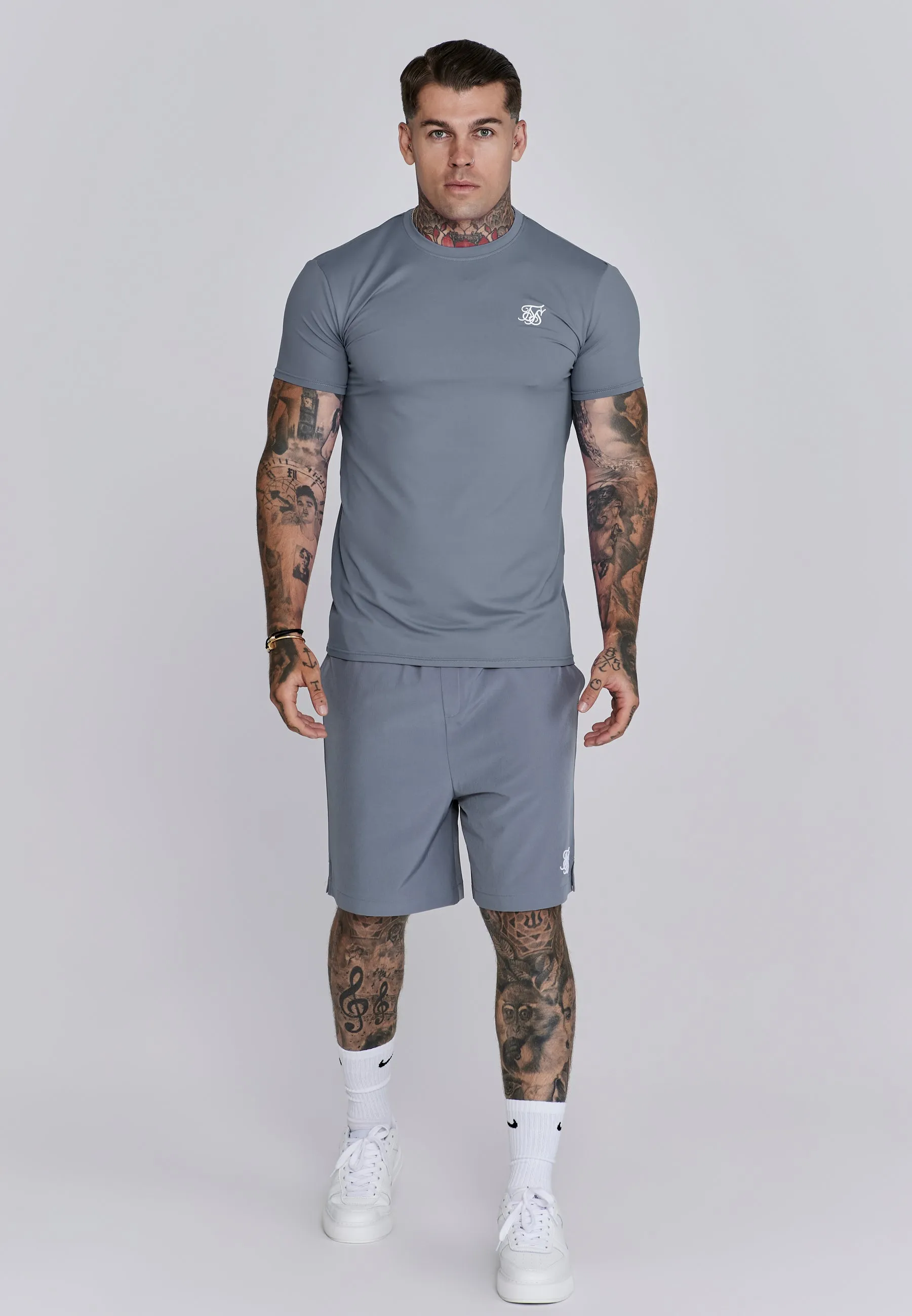 Grey Muscle Fit T-Shirt sold by Siksilk product image thumbnail 3