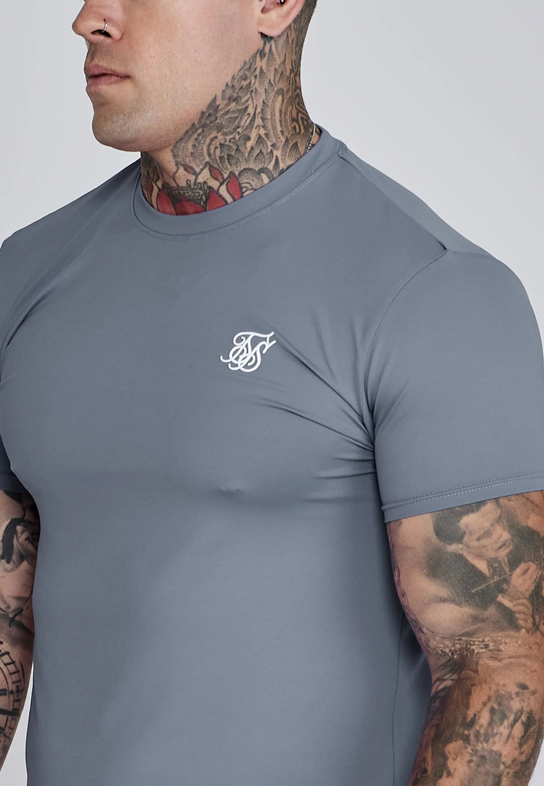 Grey Muscle Fit T-Shirt sold by Siksilk product image thumbnail 2