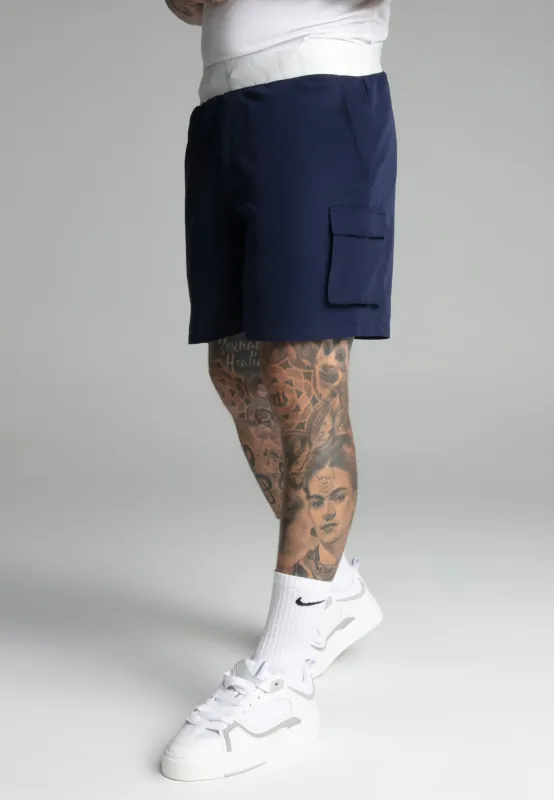 Navy Cargo Swim Short sold by Siksilk