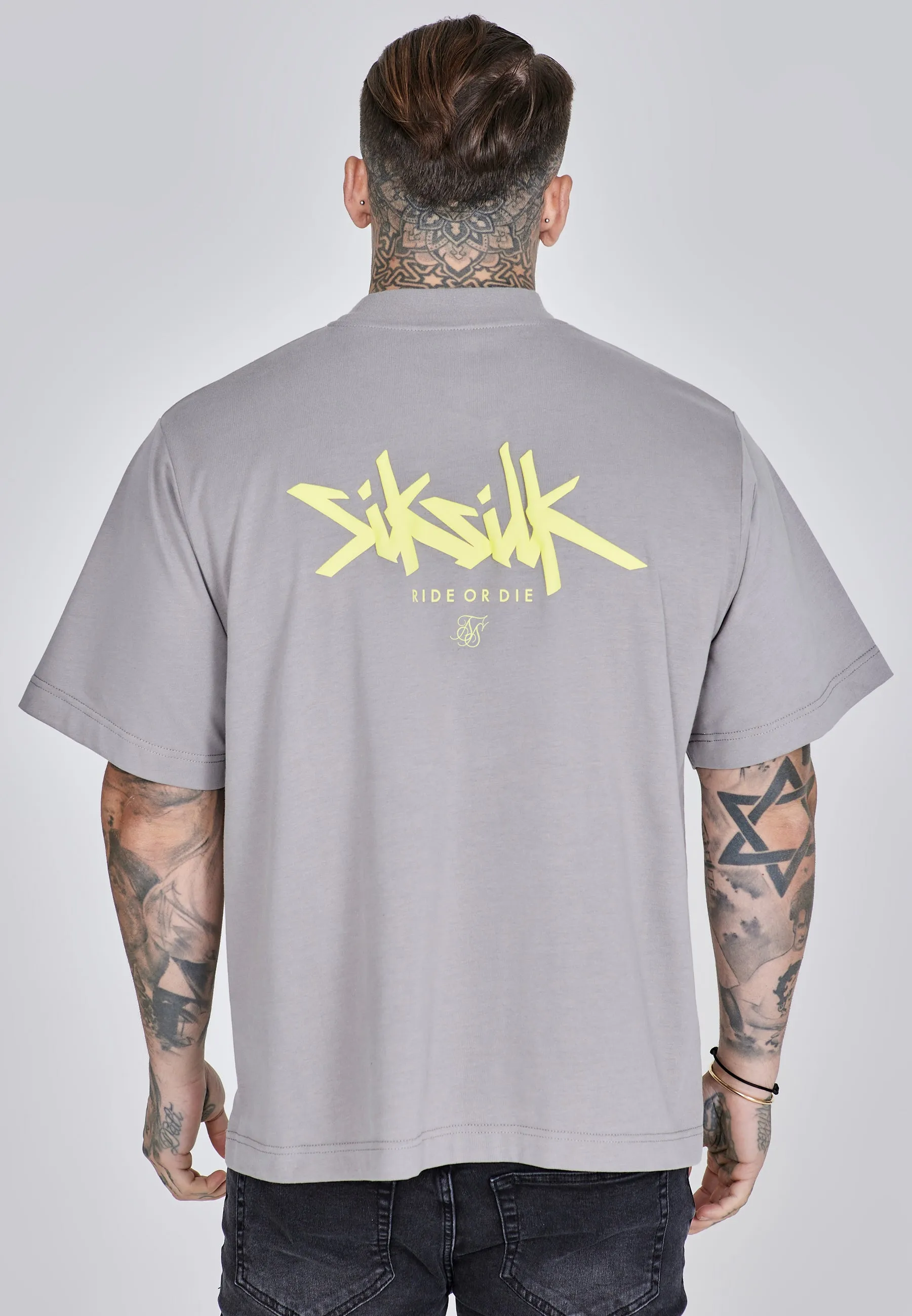 Grey Neon Yellow Oversized T-Shirt sold by Siksilk product image thumbnail 2