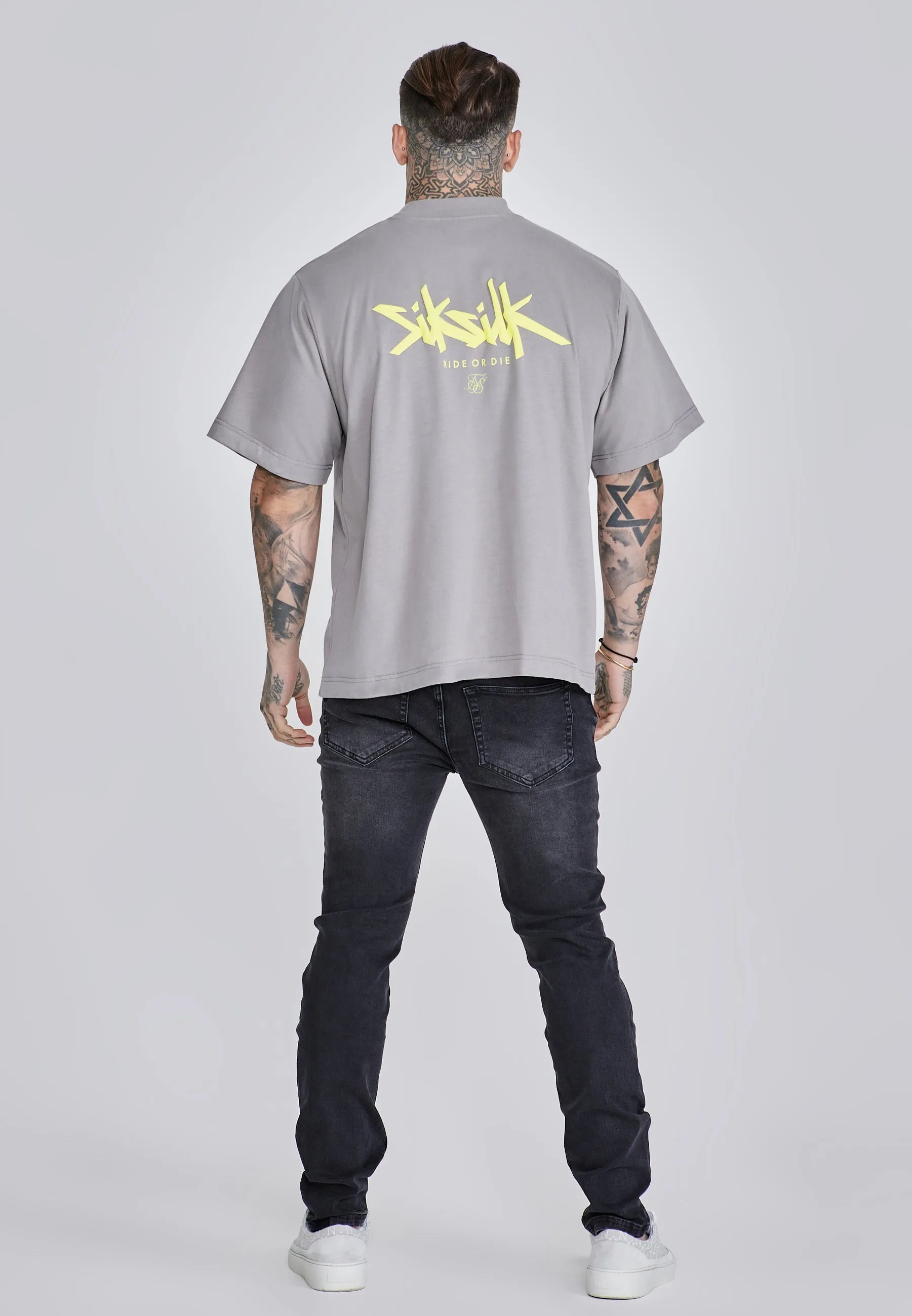 Grey Neon Yellow Oversized T-Shirt sold by Siksilk product image thumbnail 5