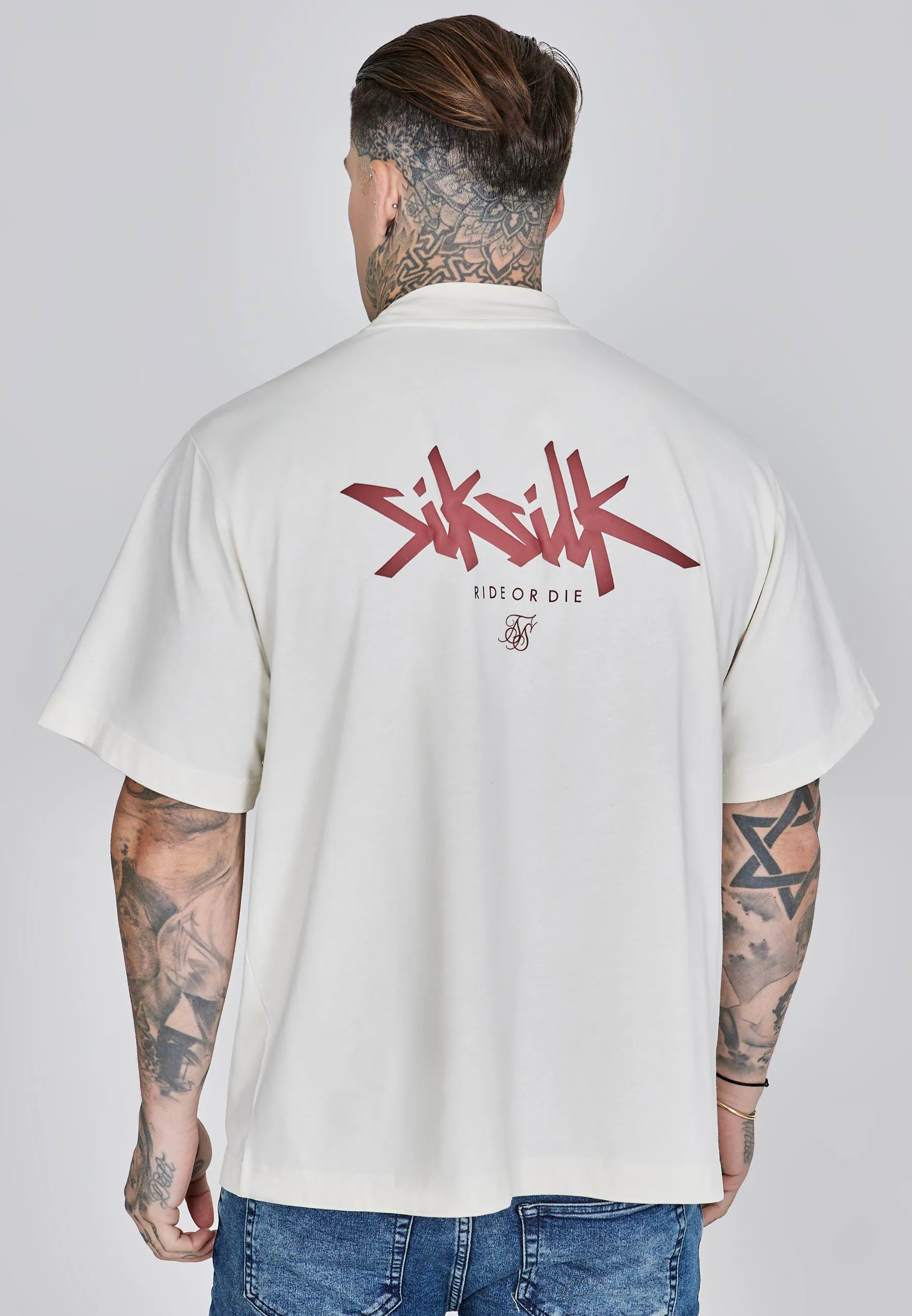 Ecru Red Oversized T-Shirt sold by Siksilk product image thumbnail 2