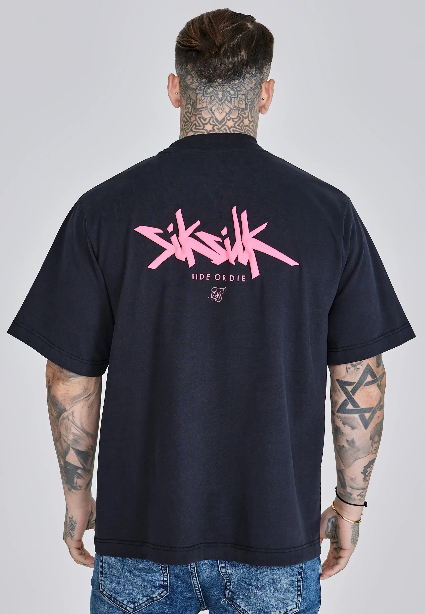 Black Neon Pink Oversized T-Shirt sold by Siksilk product image thumbnail 2