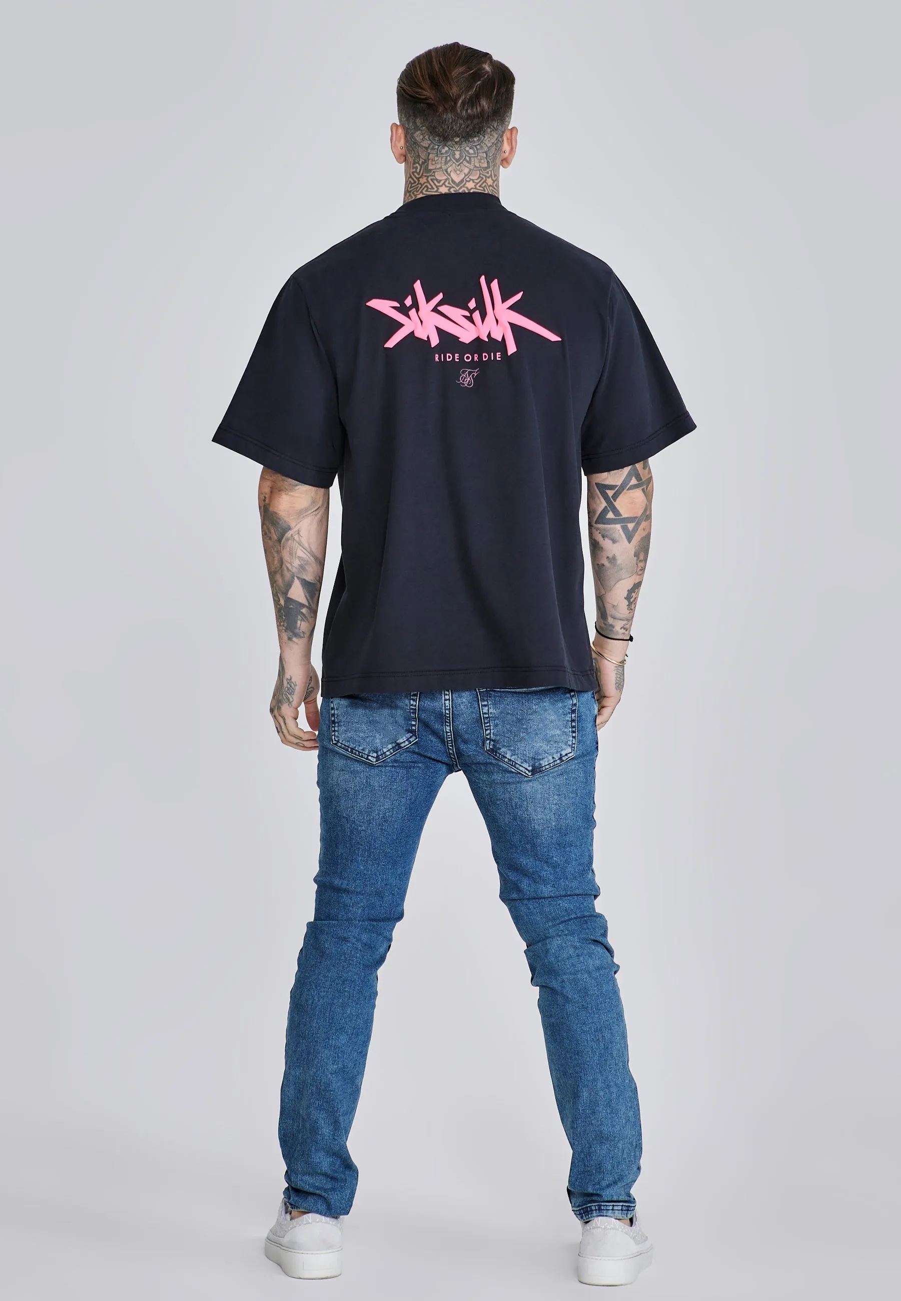 Black Neon Pink Oversized T-Shirt sold by Siksilk product image thumbnail 5