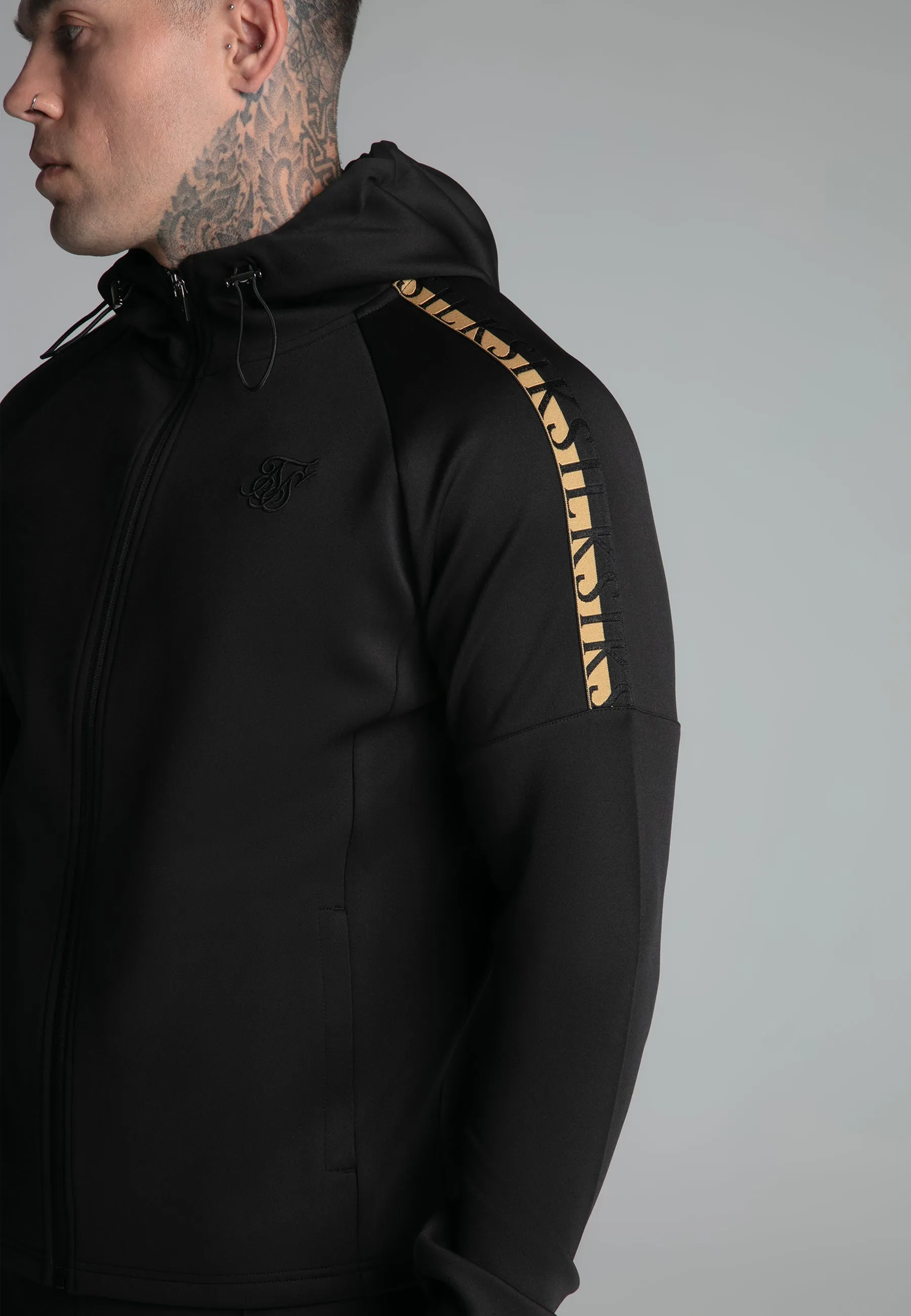 Black Full zip Hoodie sold by Siksilk product image thumbnail 3