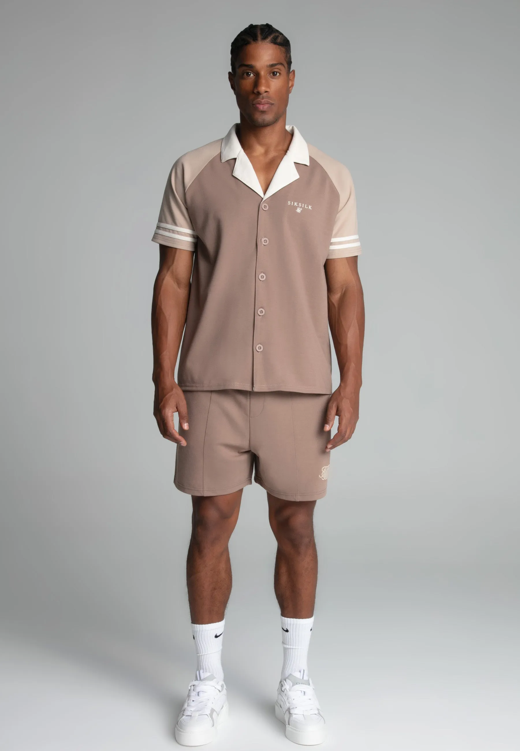 Beige Retro Shorts sold by Siksilk product image thumbnail 2