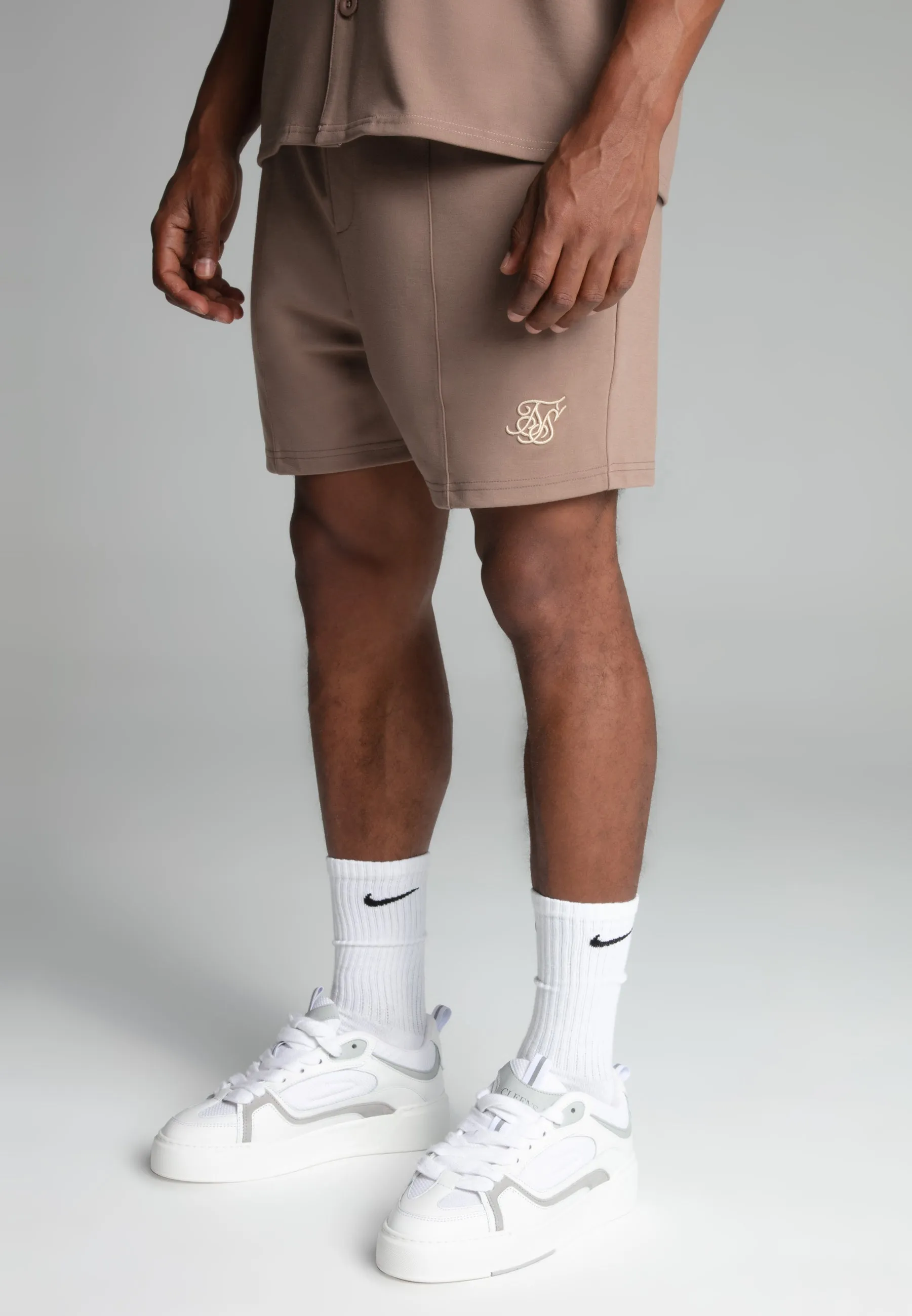 Beige Retro Shorts sold by Siksilk