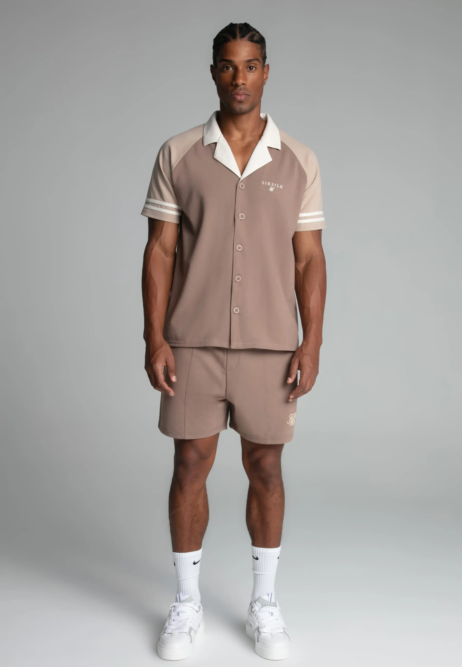 Beige Retro Resort Shirt sold by Siksilk product image thumbnail 4