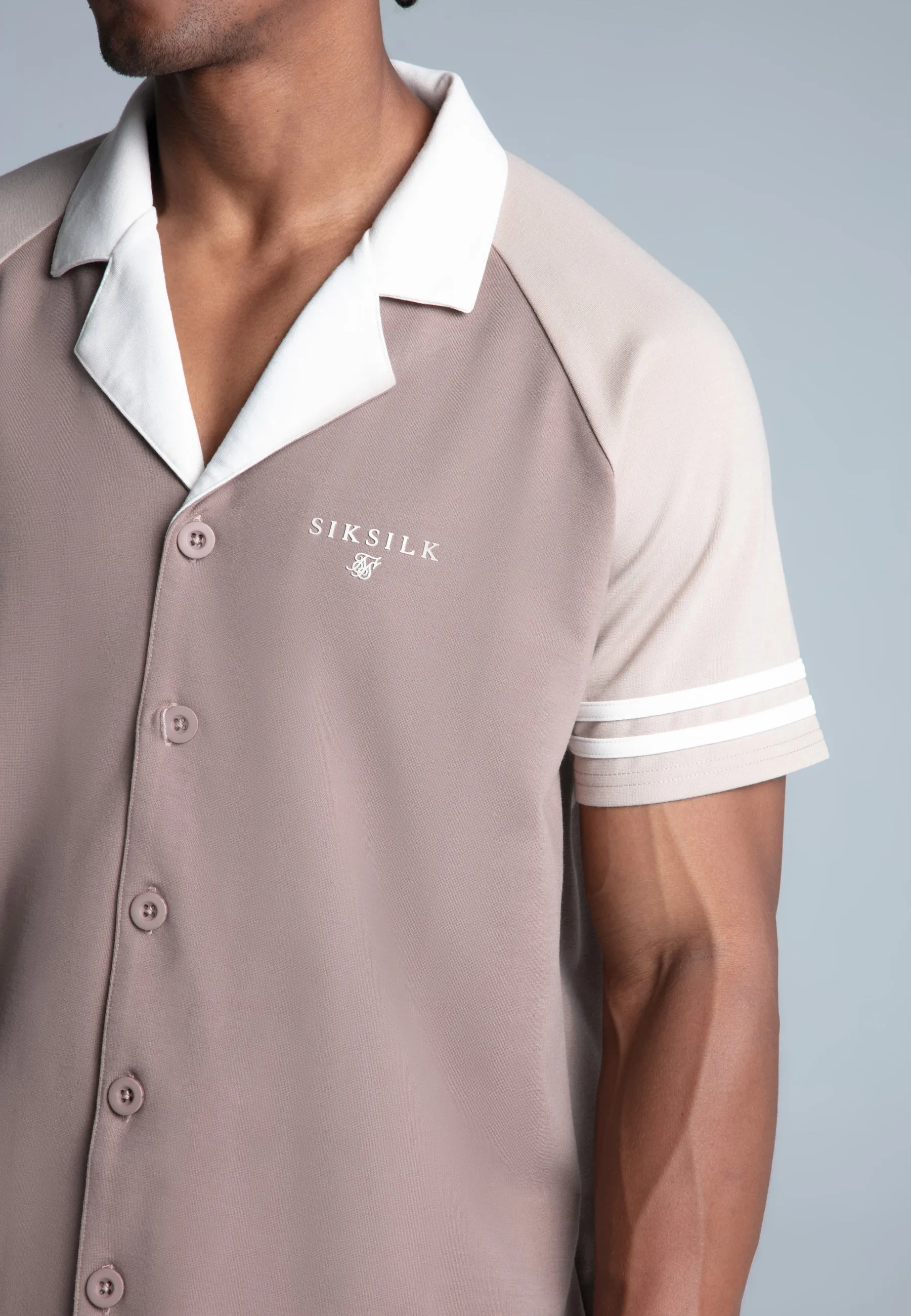 Beige Retro Resort Shirt sold by Siksilk product image thumbnail 3