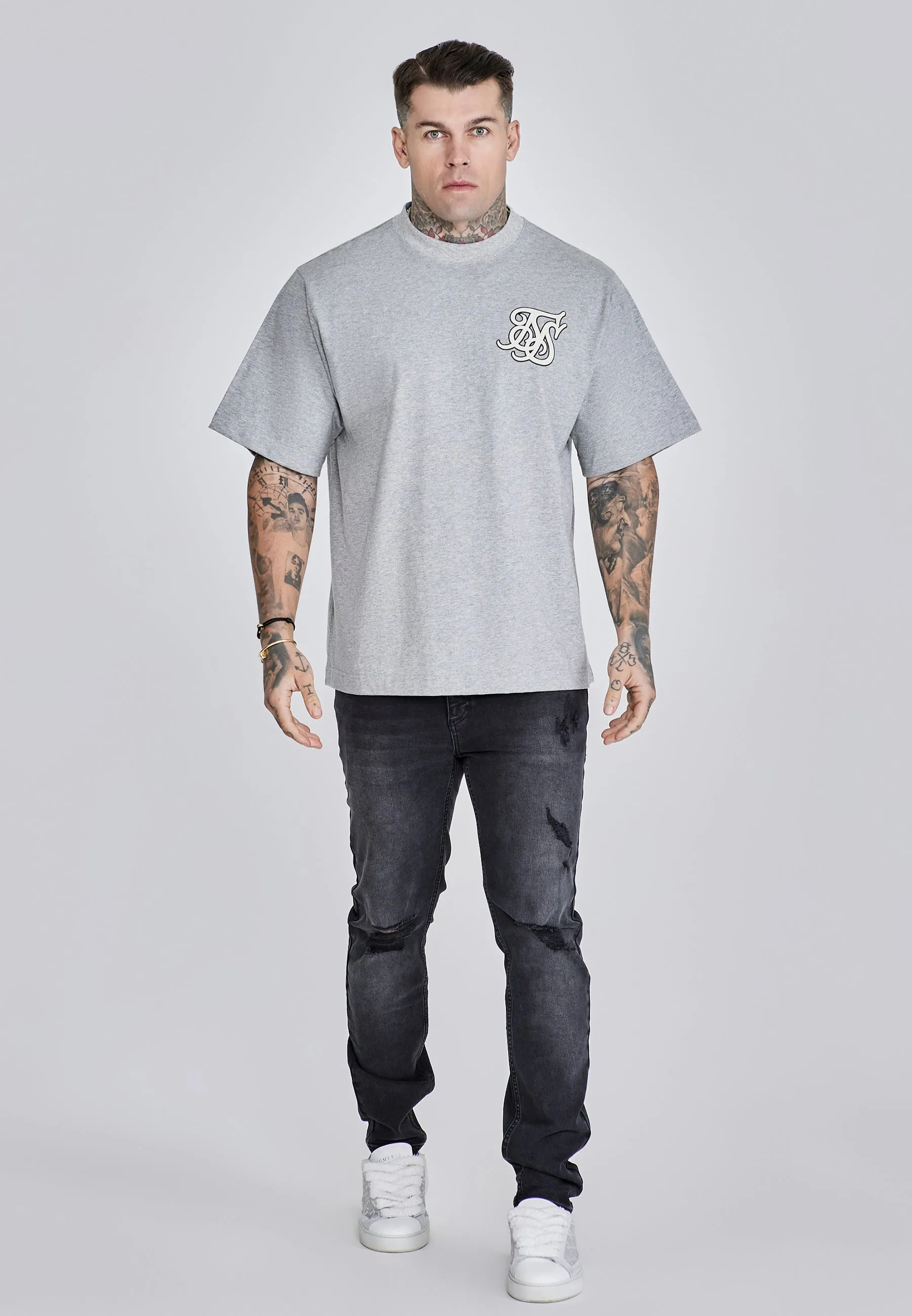 Grey Marl Logo T-Shirt sold by Siksilk product image thumbnail 3