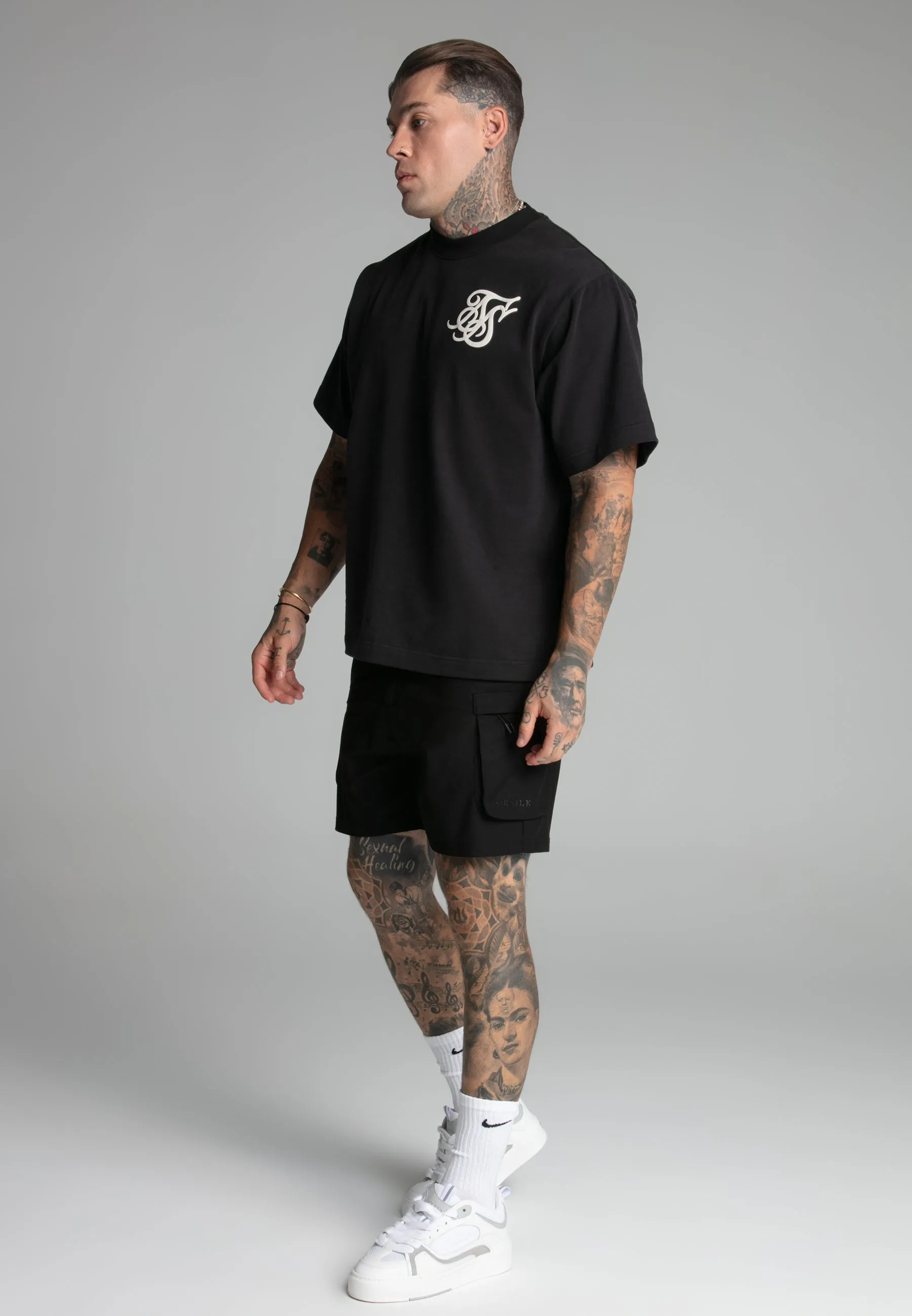 Black Logo T-Shirt sold by Siksilk product image thumbnail 4