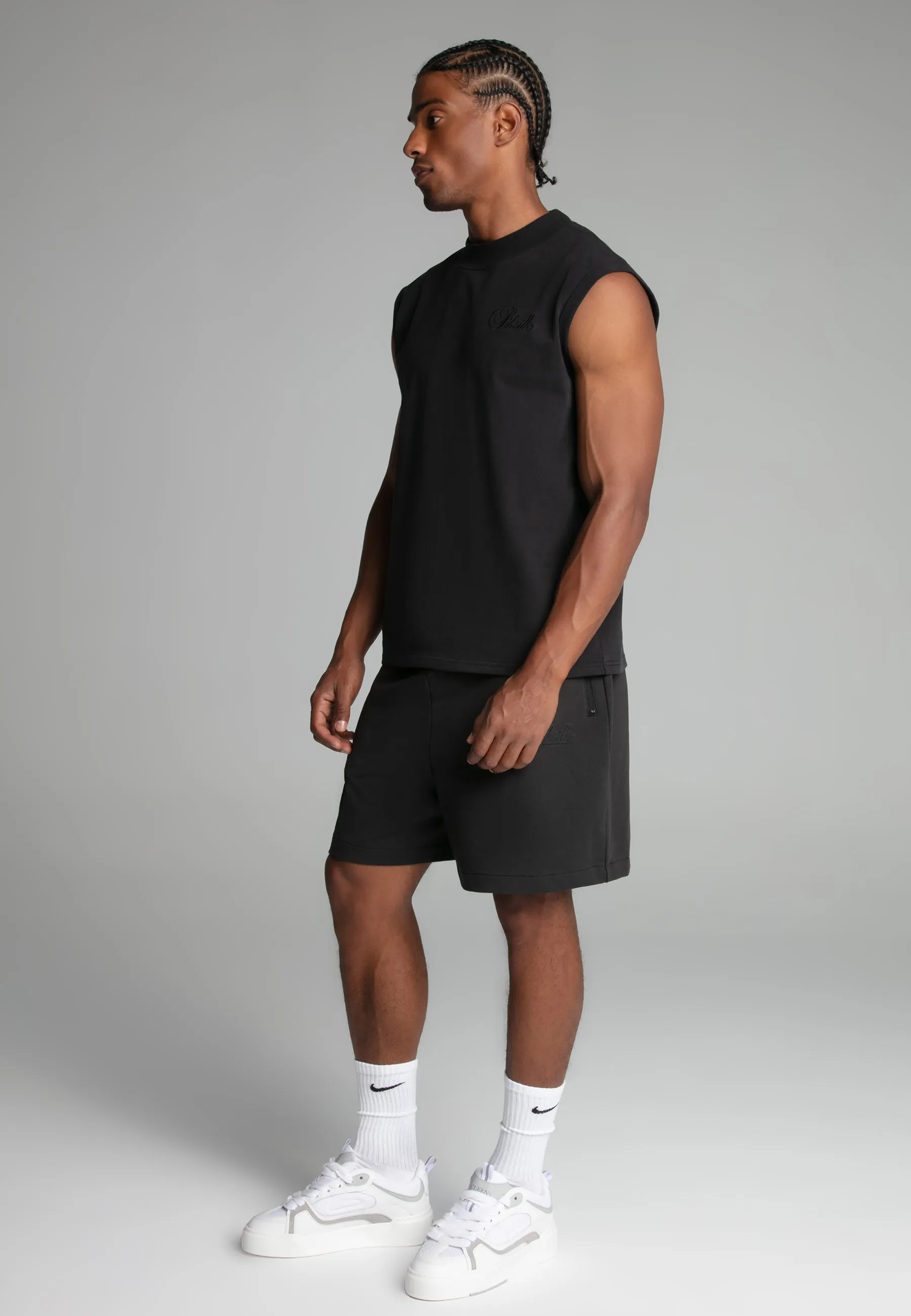 Black Sleeveless T-Shirt sold by Siksilk product image thumbnail 4