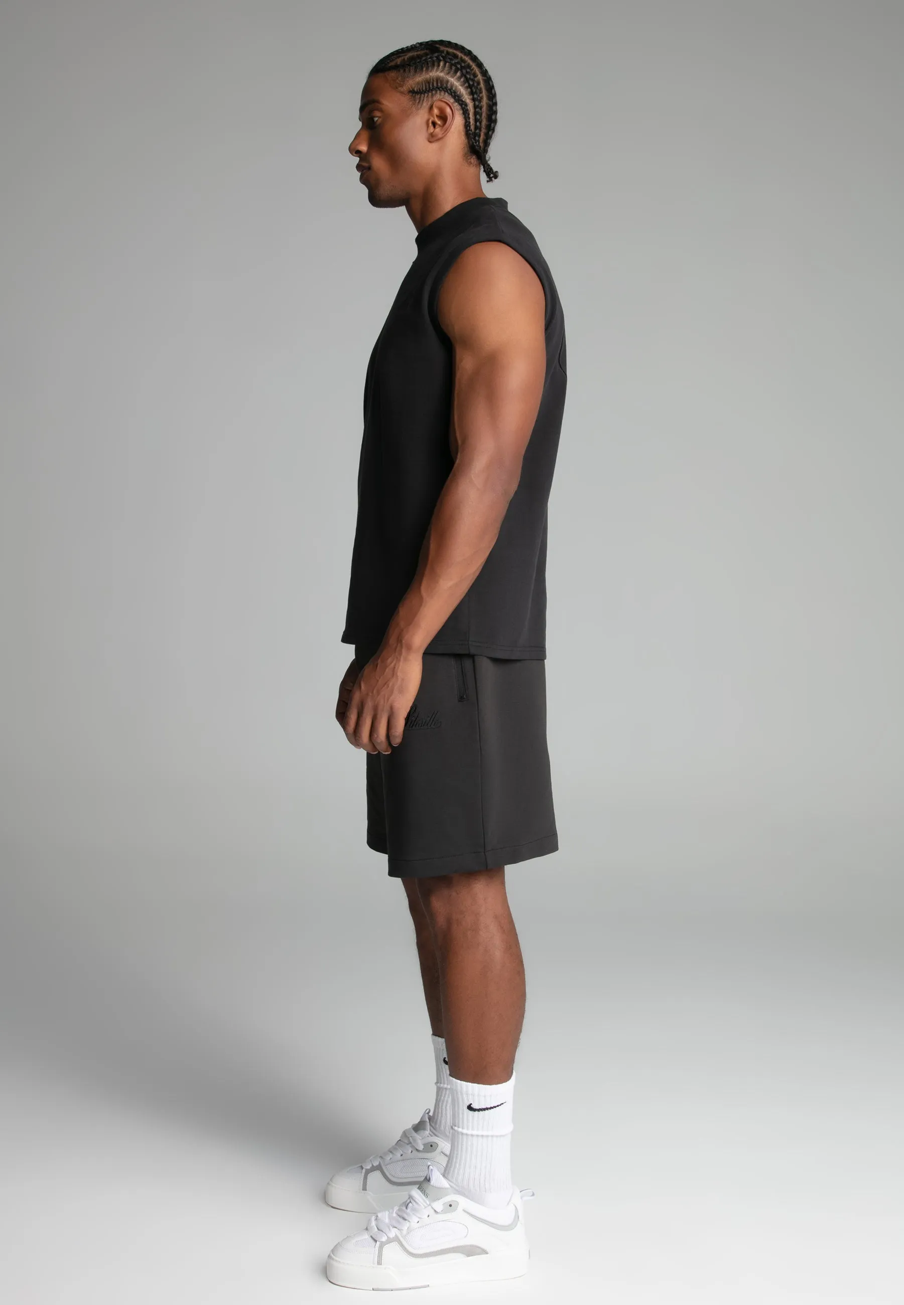 Black Sleeveless T-Shirt sold by Siksilk product image thumbnail 2