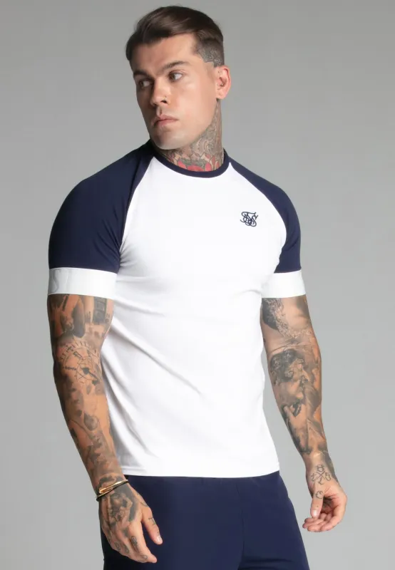 White,Navy Tech T-Shirt sold by Siksilk