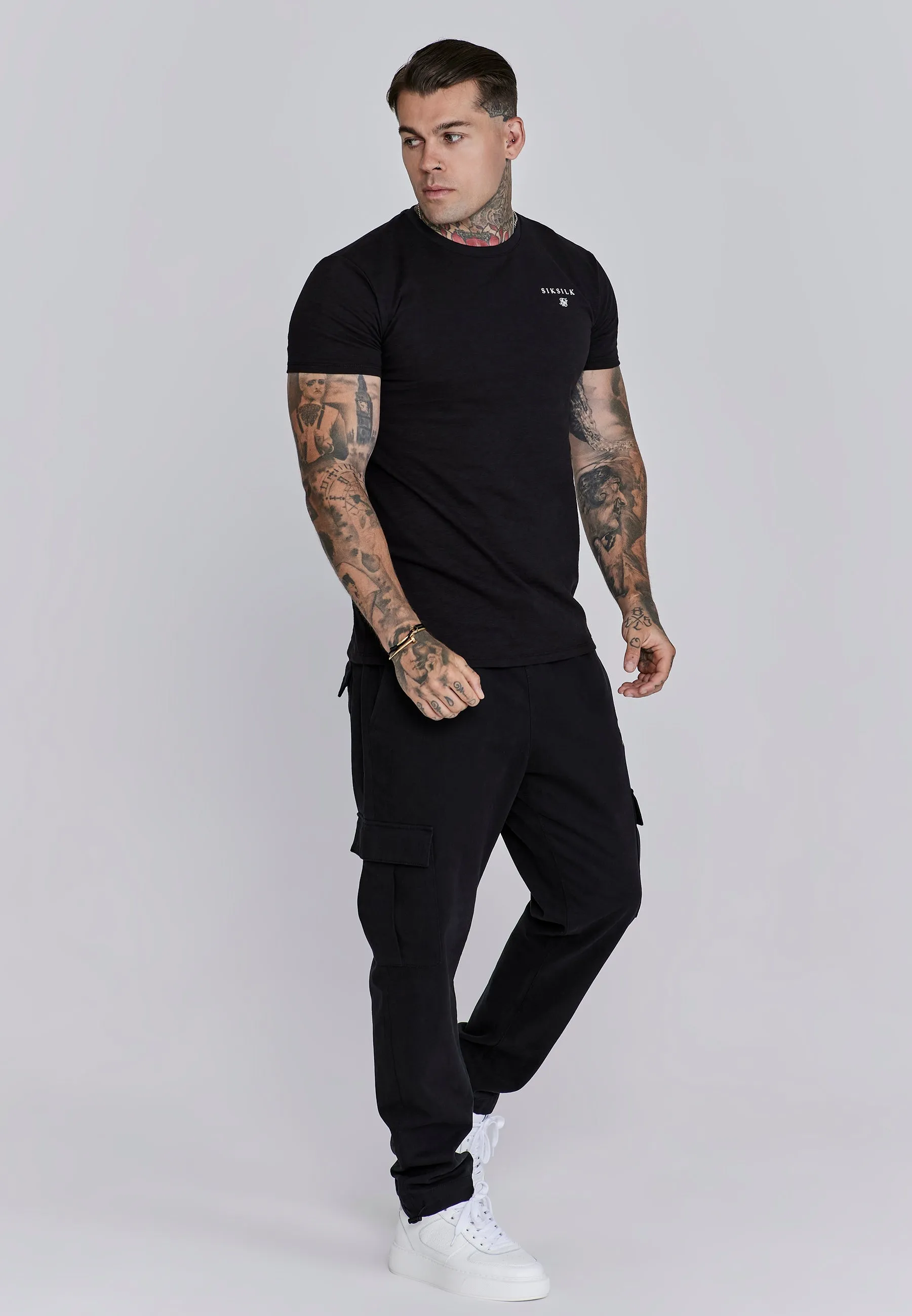 Black Relaxed Fit T-Shirt sold by Siksilk product image thumbnail 4