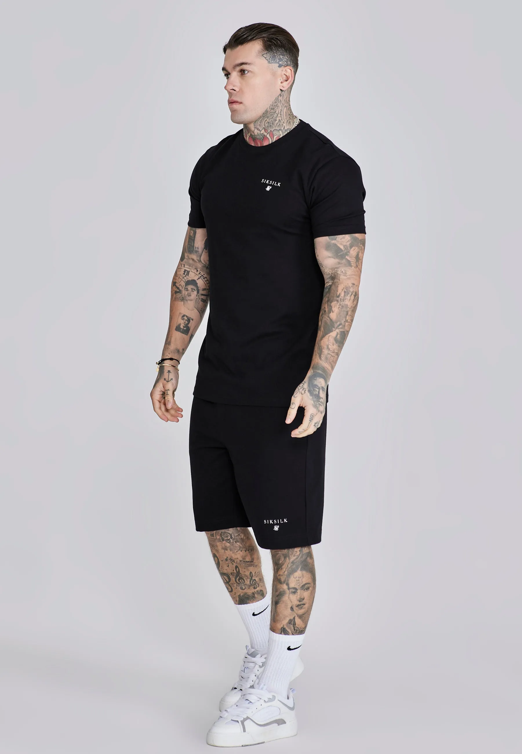 Black T-Shirt and Shorts Set sold by Siksilk