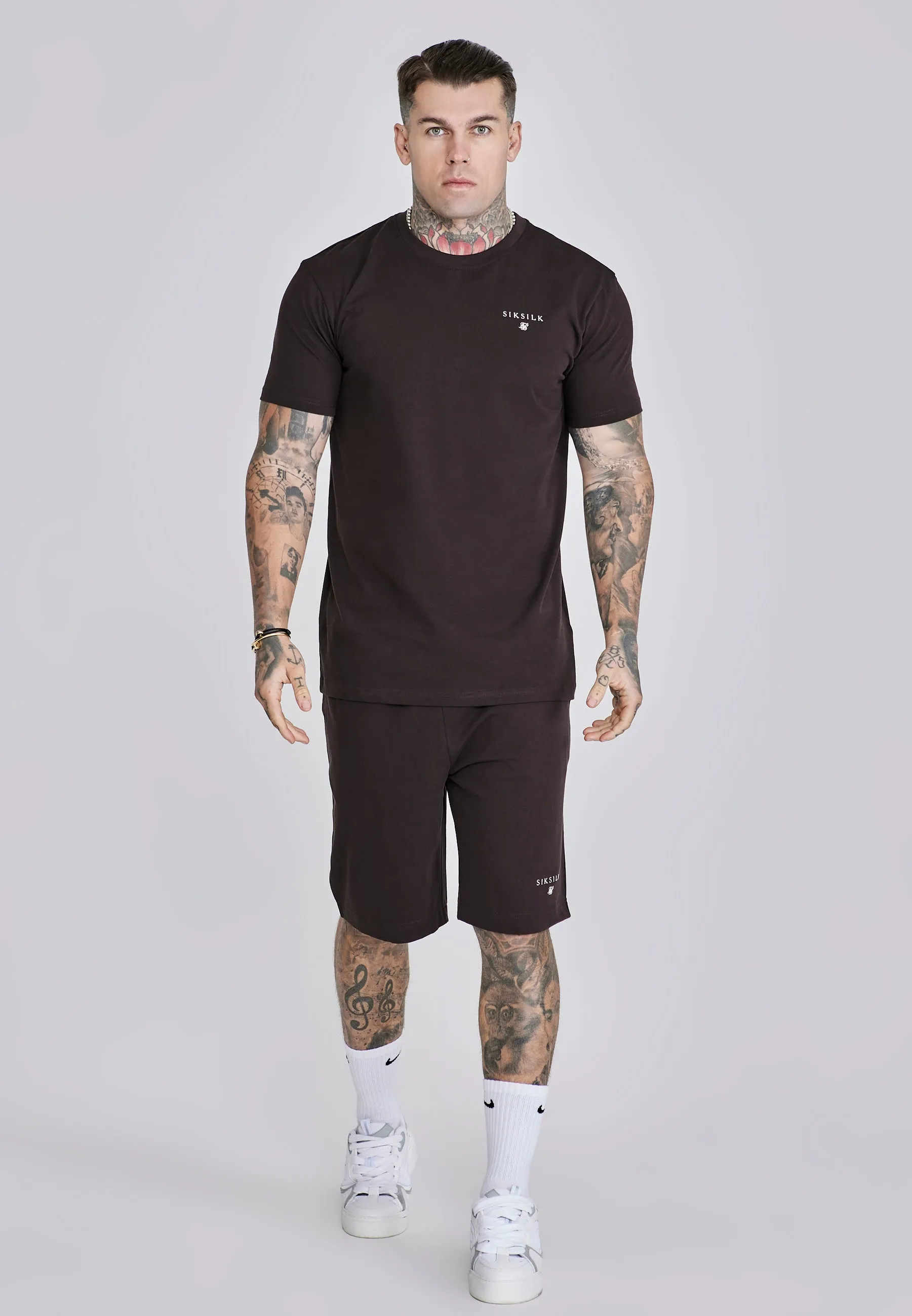 Brown T-Shirt and Shorts Set sold by Siksilk product image thumbnail 4