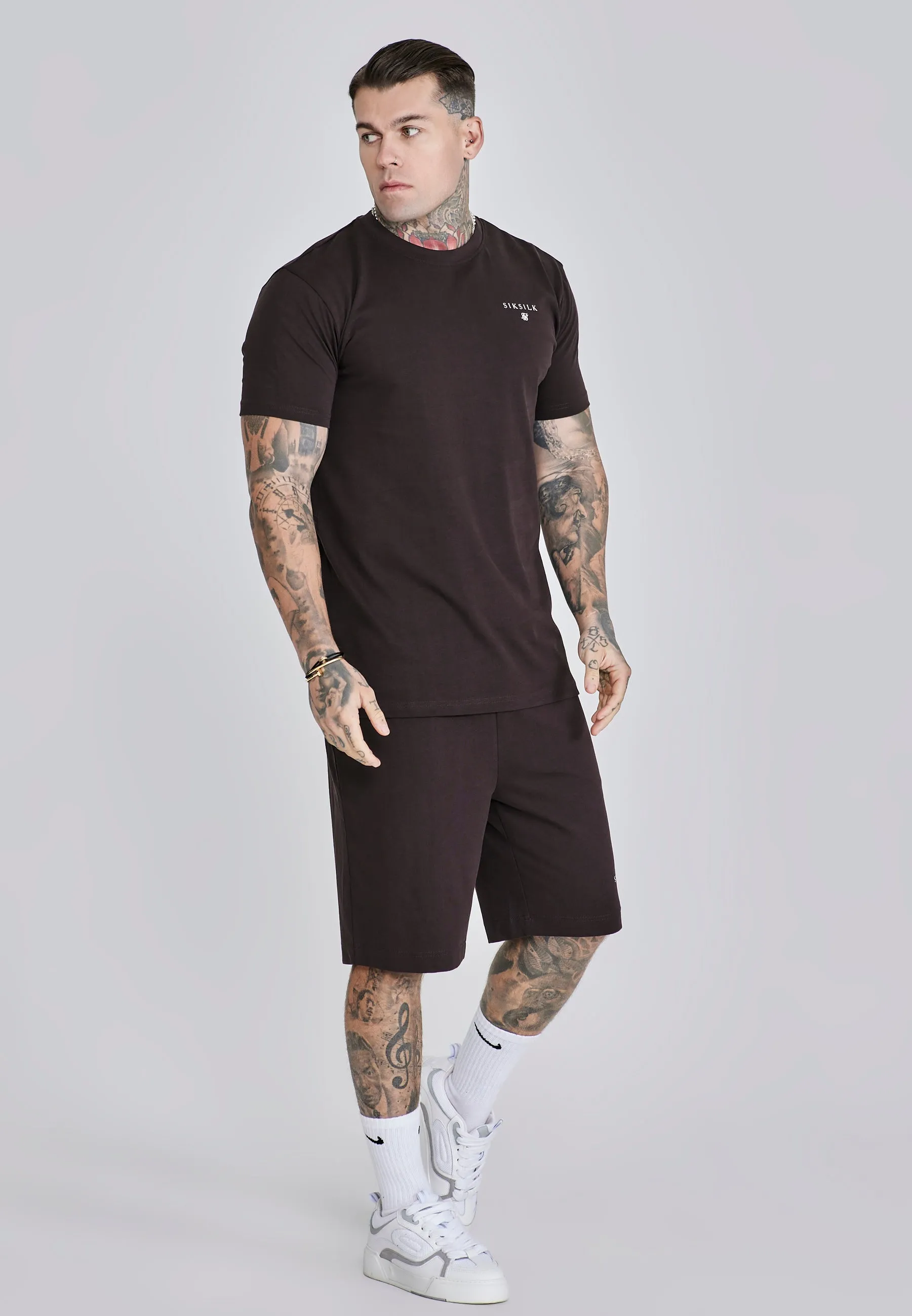 Brown T-Shirt and Shorts Set sold by Siksilk
