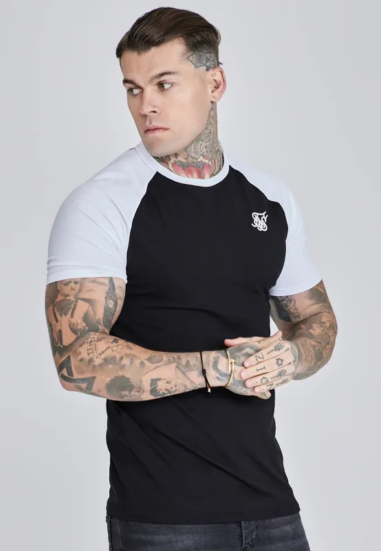 Black White Raglan T-Shirt sold by Siksilk