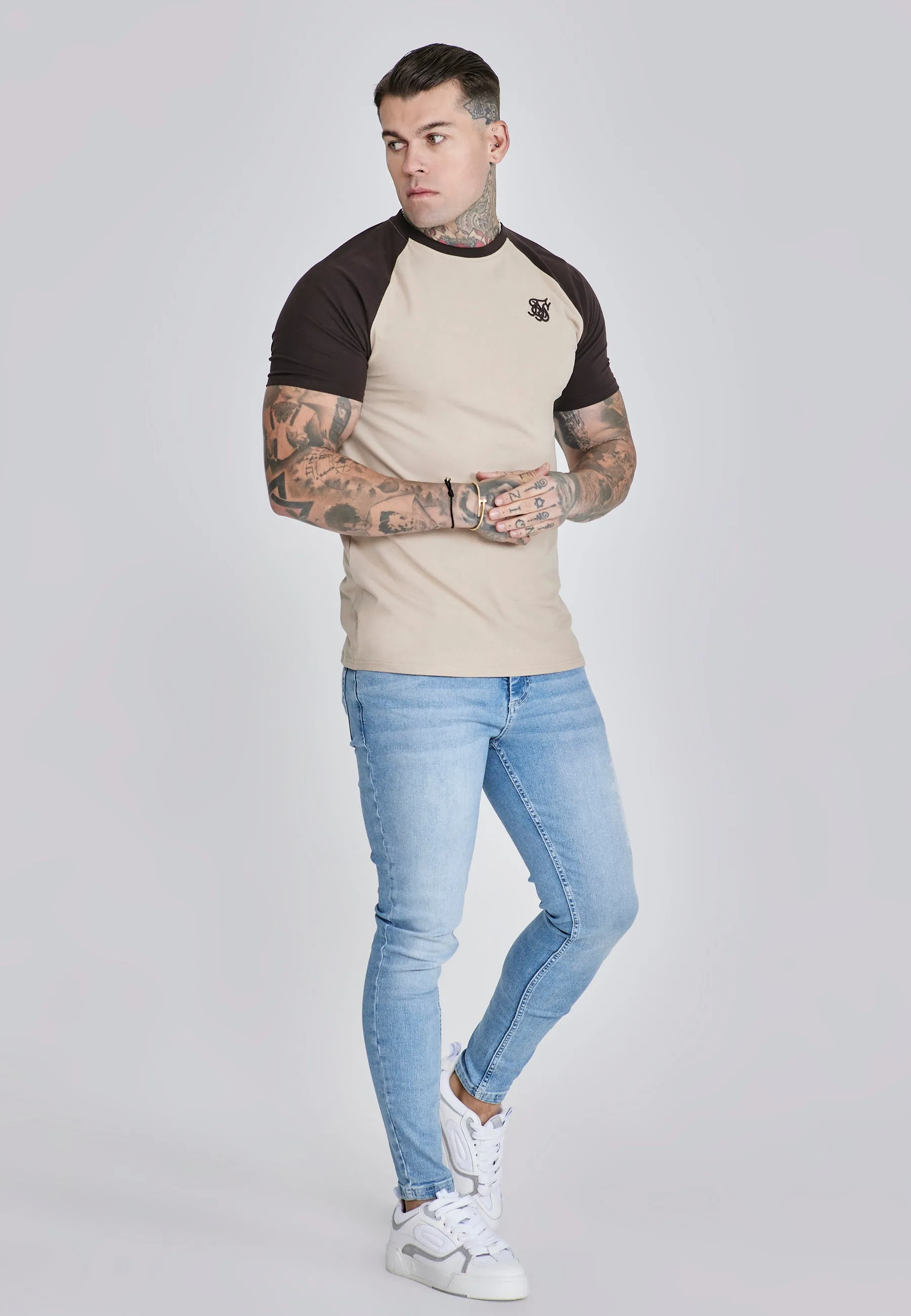 Beige Brown Raglan T-Shirt sold by Siksilk product image thumbnail 4