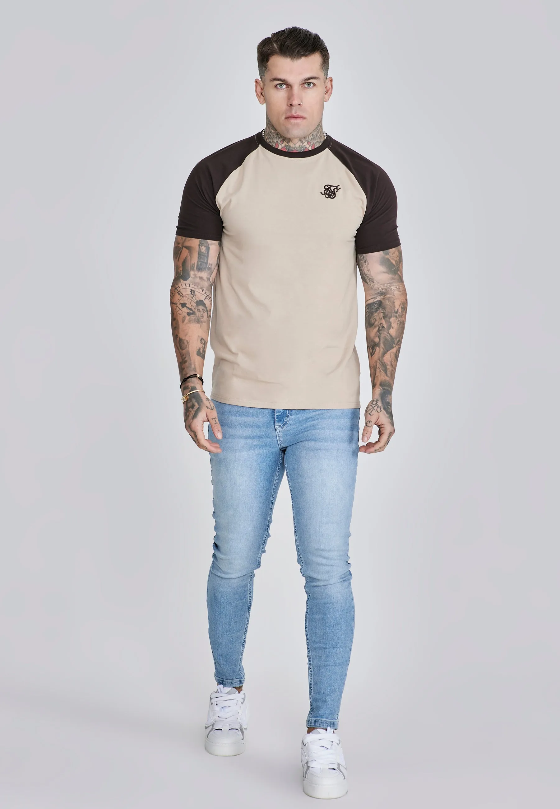 Beige Brown Raglan T-Shirt sold by Siksilk product image thumbnail 3