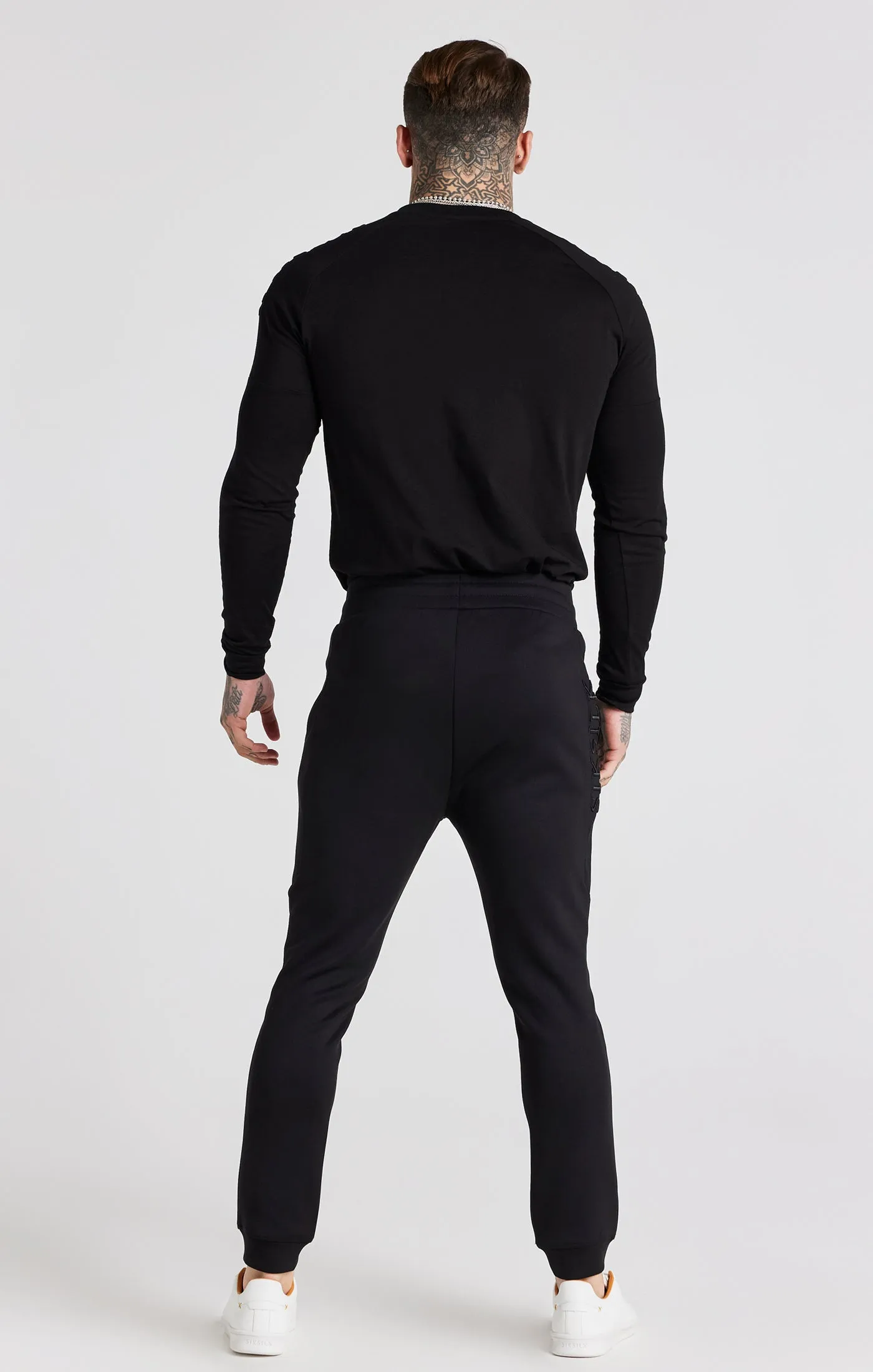Black Embroidered Cuffed Track Pant sold by Siksilk product image thumbnail 5