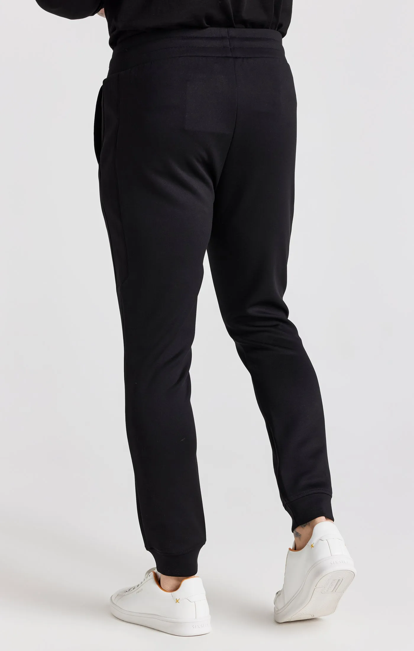 Black Embroidered Cuffed Track Pant sold by Siksilk product image thumbnail 4