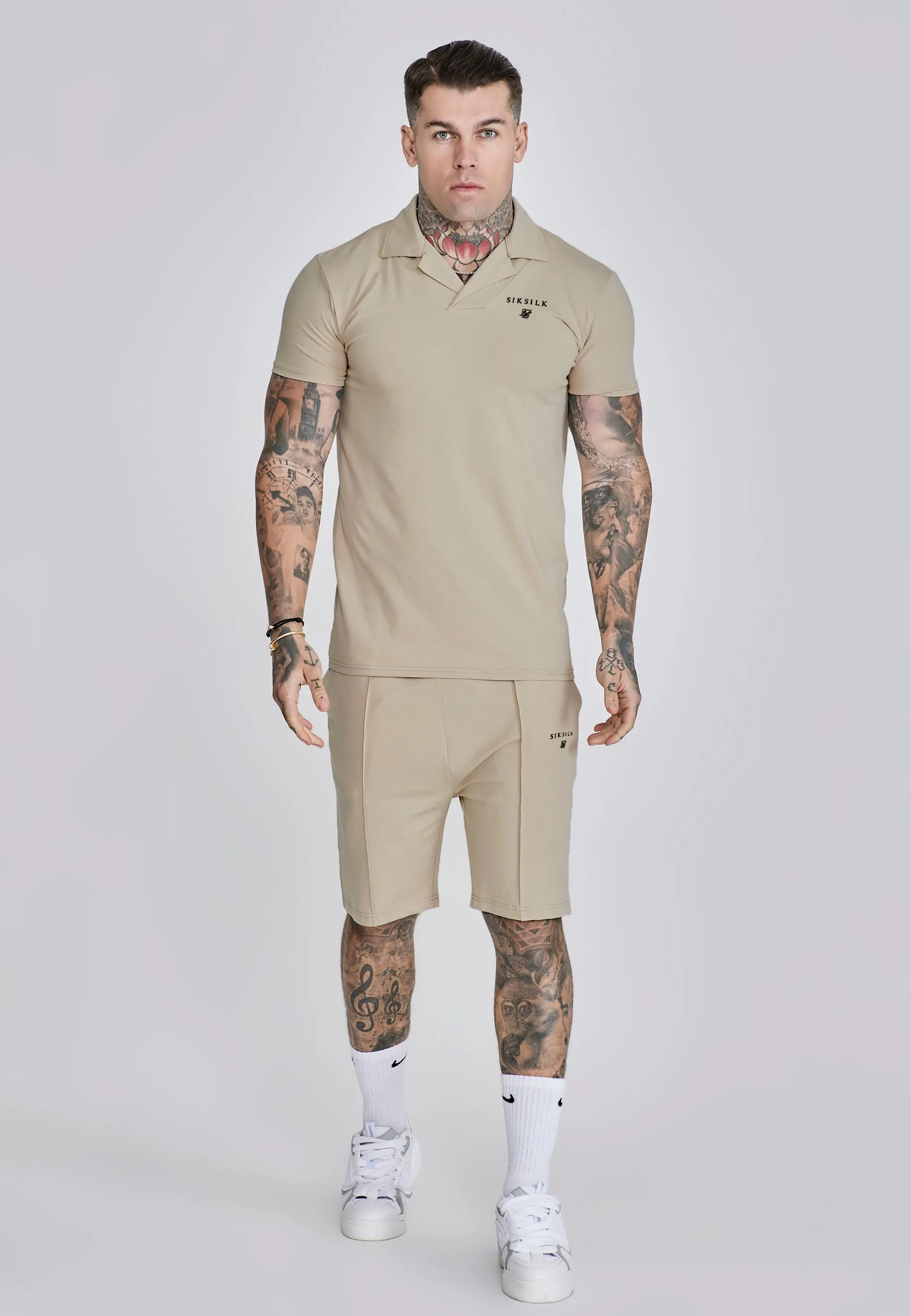 Beige Polo and Shorts Set sold by Siksilk product image thumbnail 4