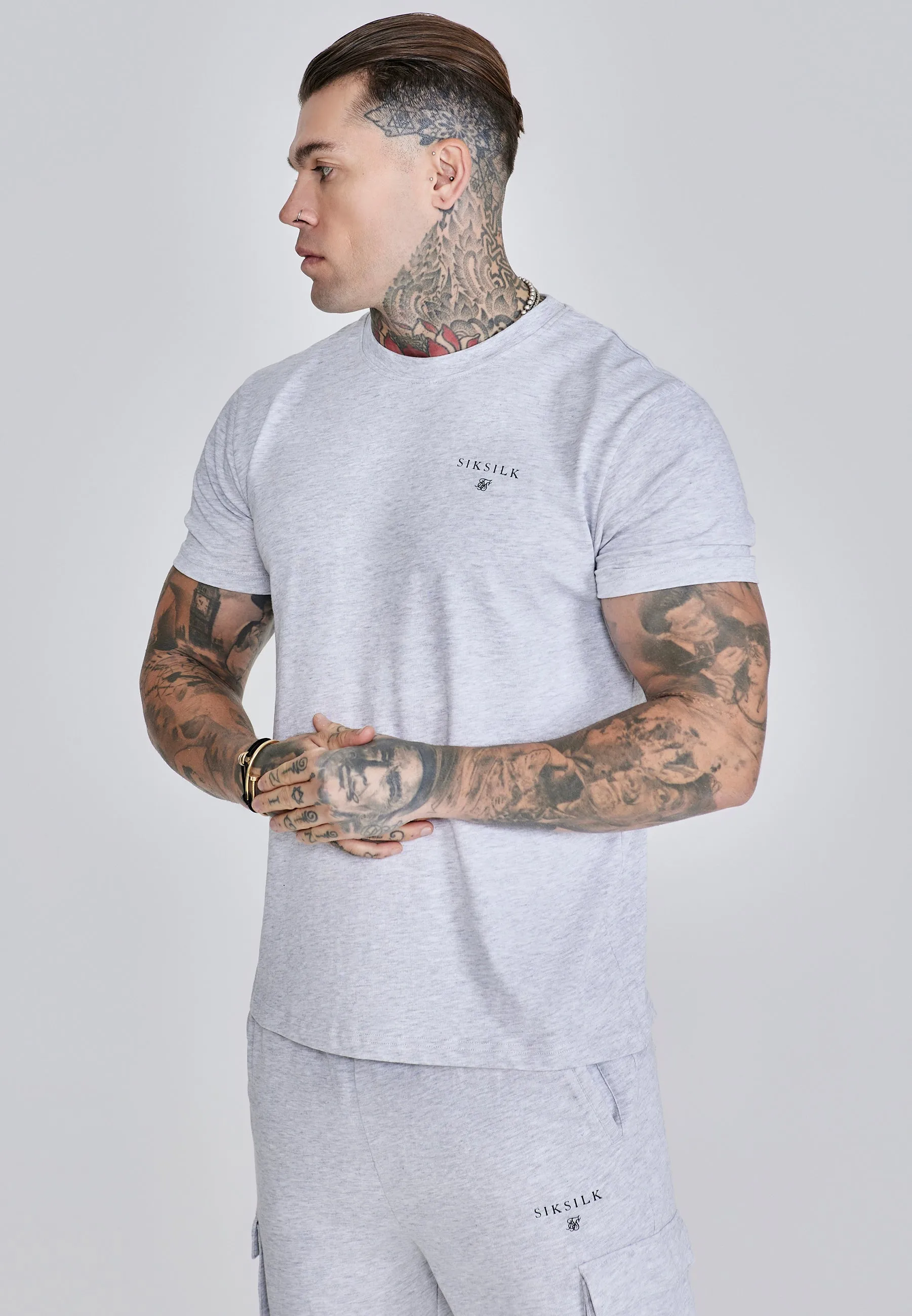 Grey Marl T-Shirt and Shorts Set sold by Siksilk product image thumbnail 2