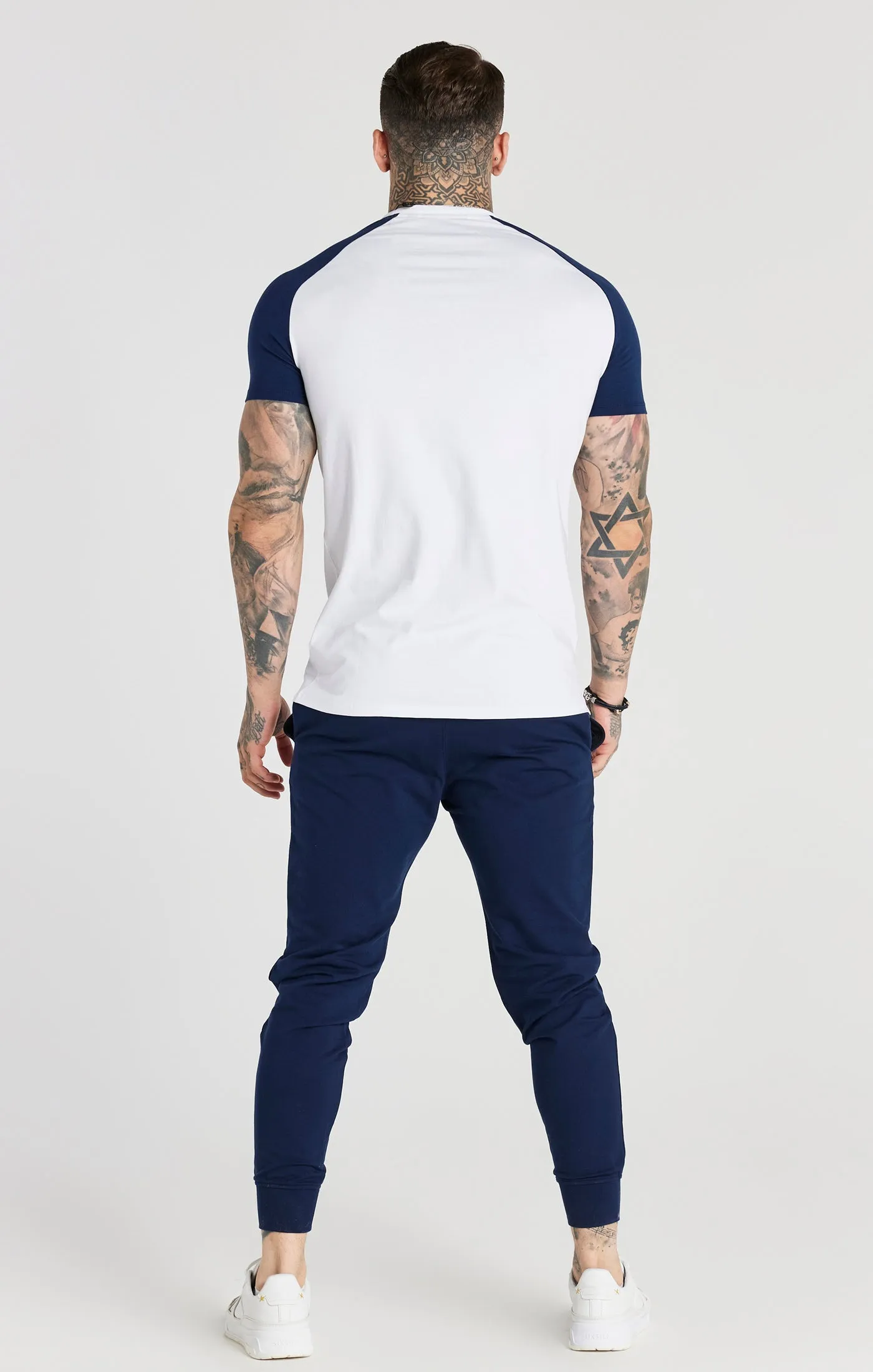 White Raglan Muscle Fit T-Shirt sold by Siksilk product image thumbnail 5