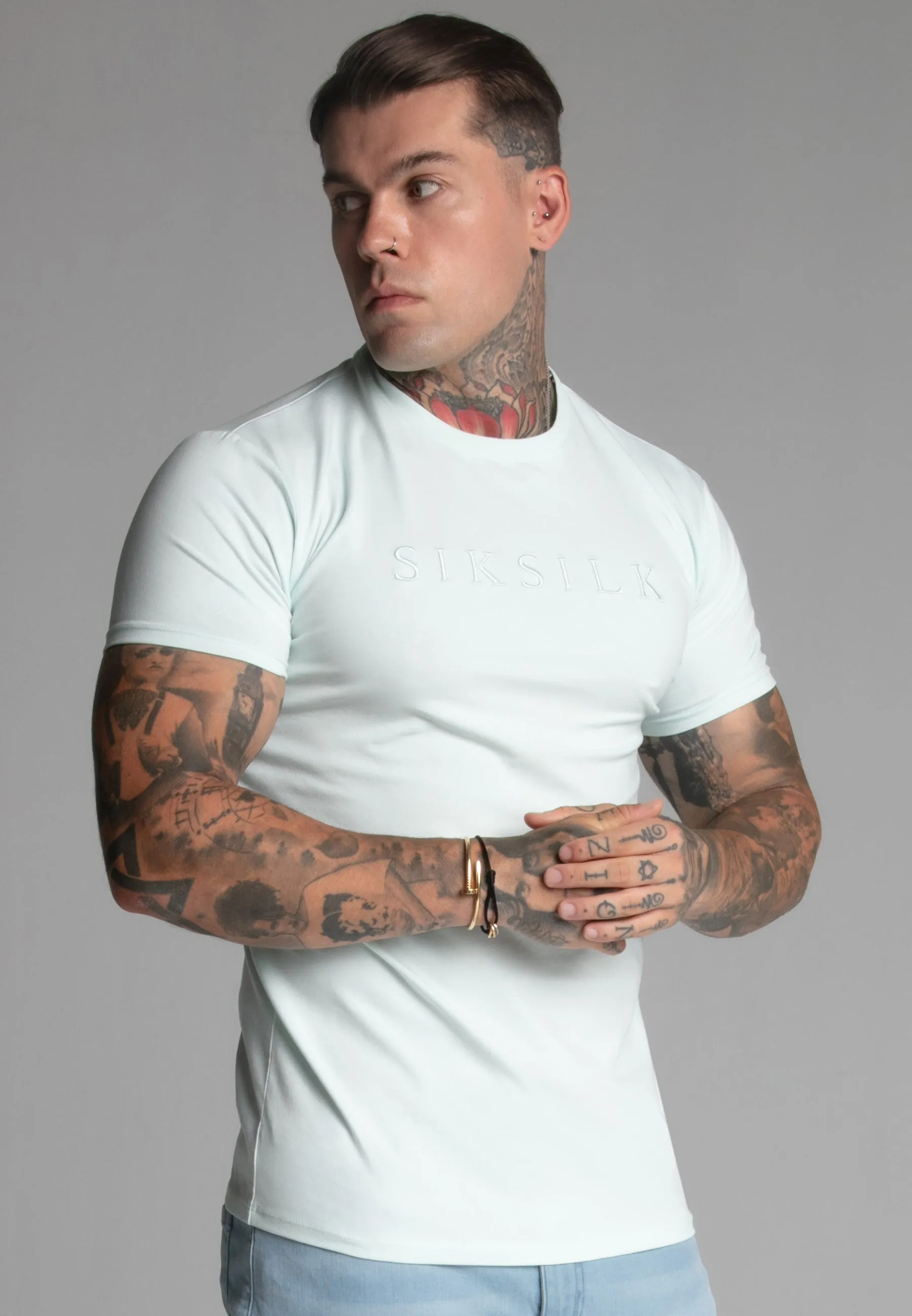 Green Muscle Fit T-Shirt sold by Siksilk