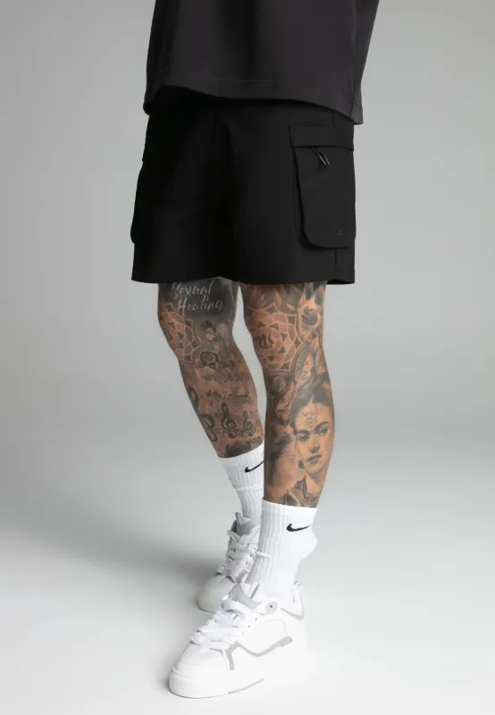Black Smart Cargo Shorts sold by Siksilk