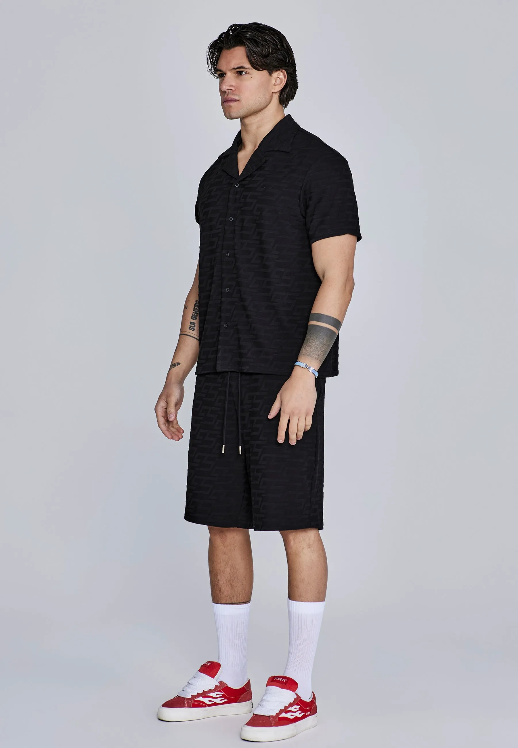 Black Towelling Shirt sold by Siksilk product image thumbnail 4