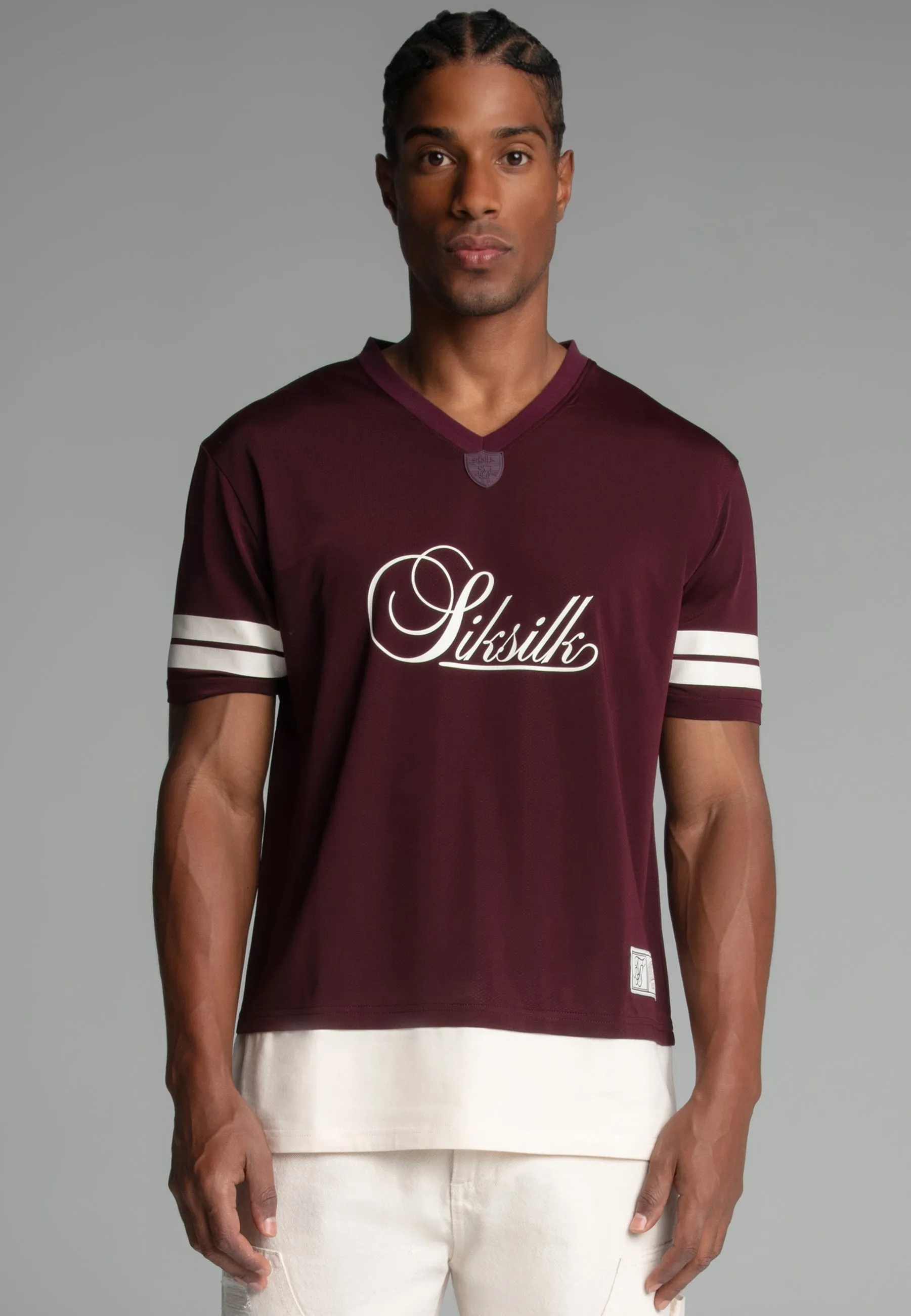 Burgundy Football T-Shirt sold by Siksilk