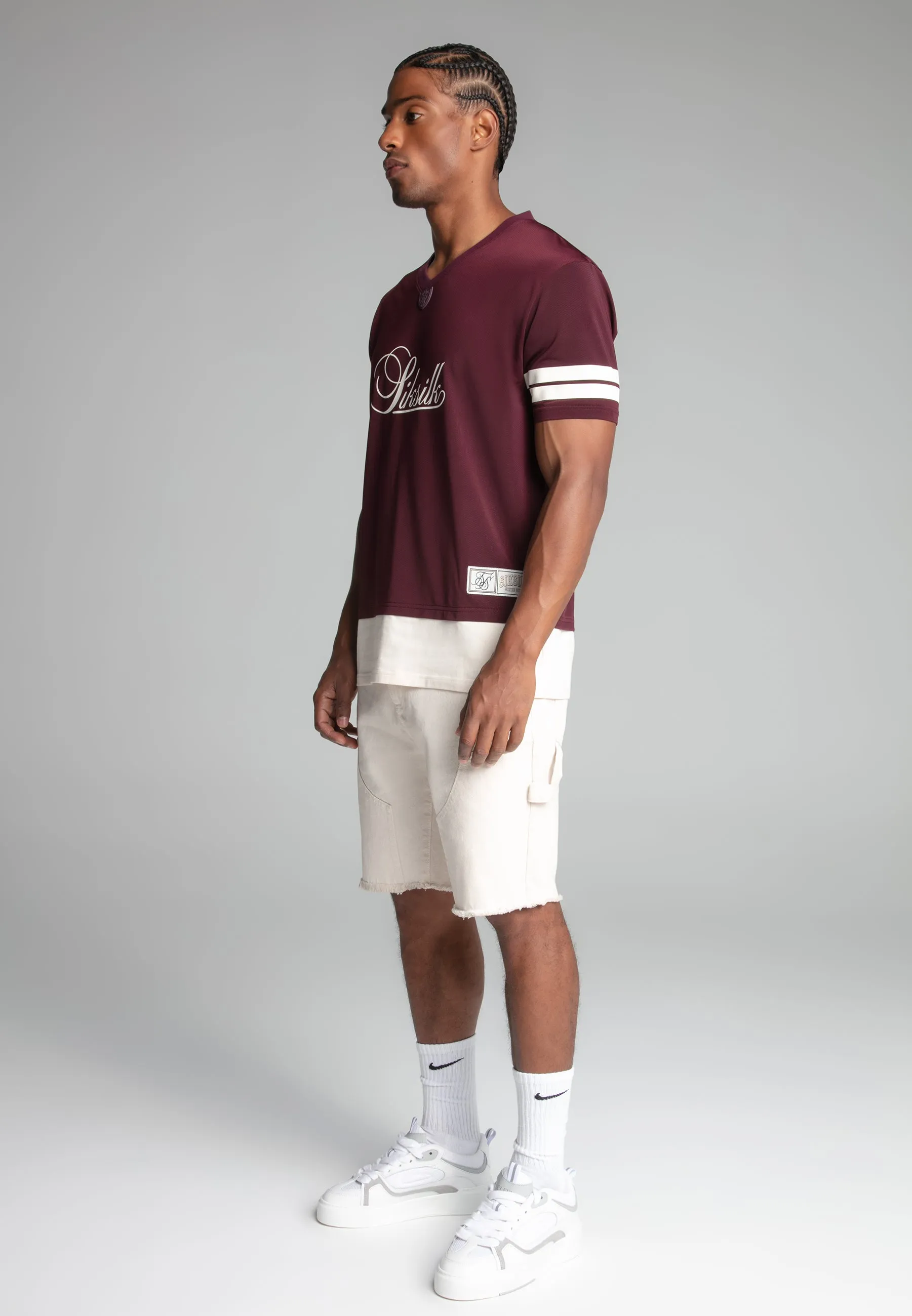 Burgundy Football T-Shirt sold by Siksilk product image thumbnail 2
