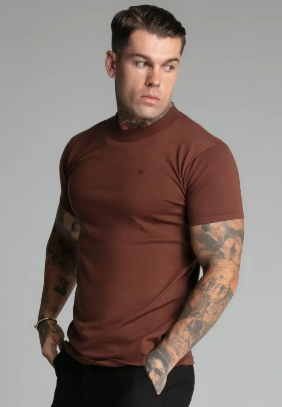 Brown Muscle Fit T-Shirt sold by Siksilk