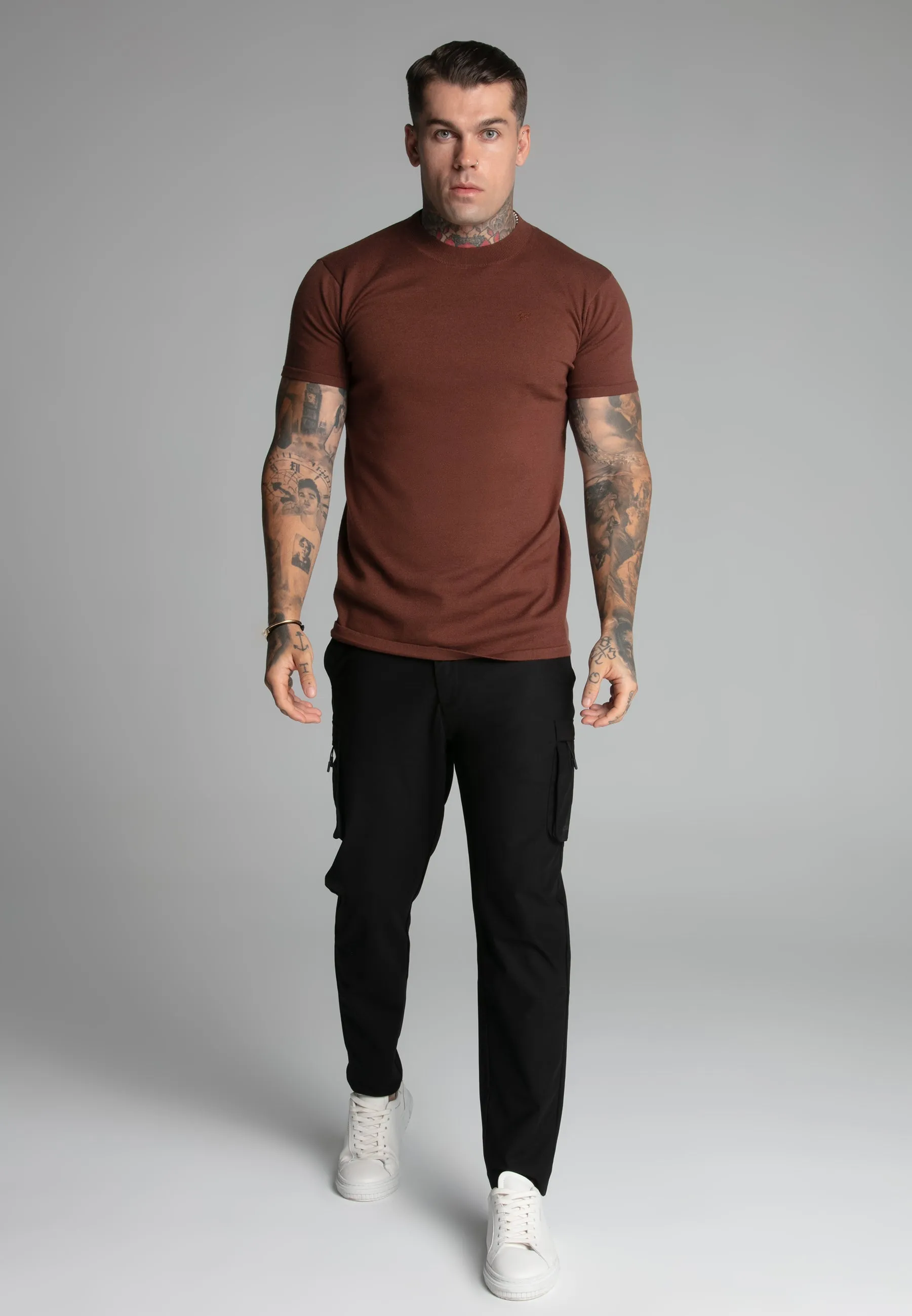 Brown Muscle Fit T-Shirt sold by Siksilk product image thumbnail 2