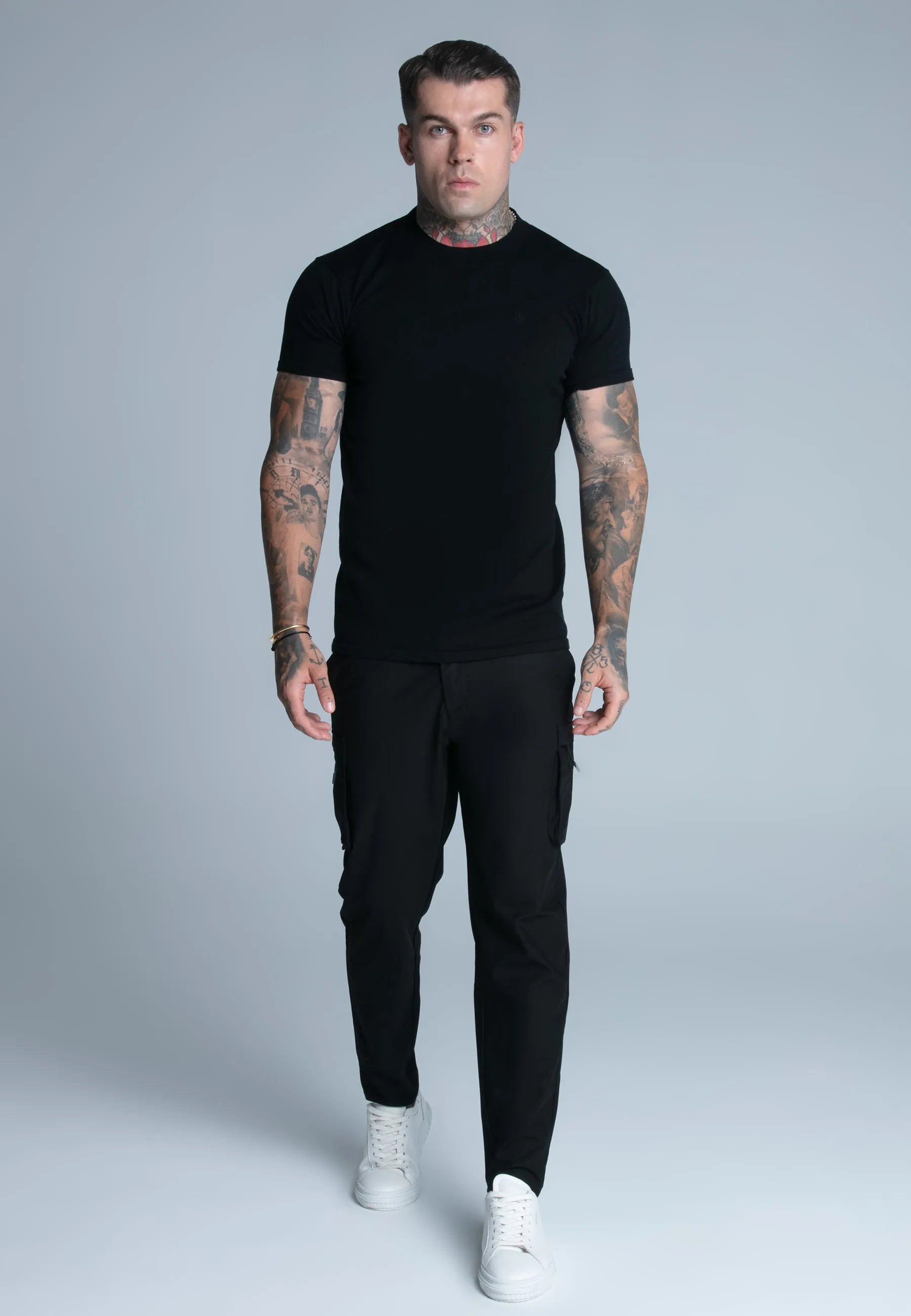 Black Muscle Fit T-Shirt sold by Siksilk product image thumbnail 2