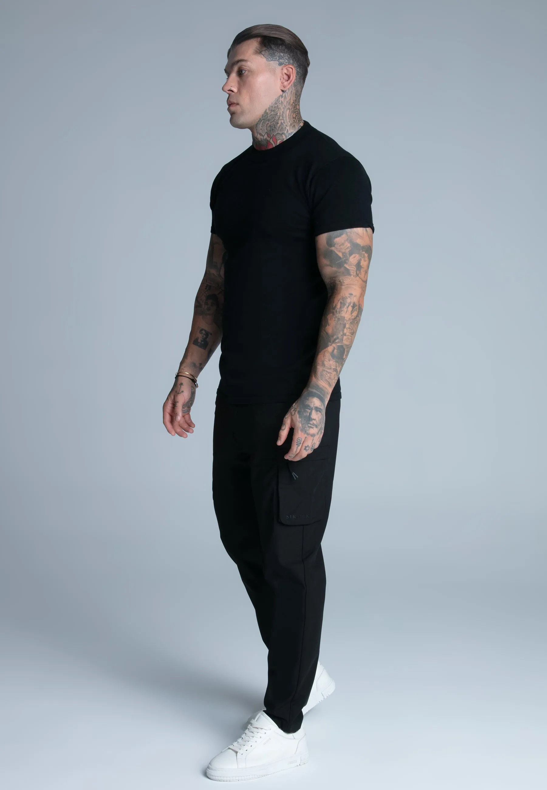 Black Muscle Fit T-Shirt sold by Siksilk product image thumbnail 4