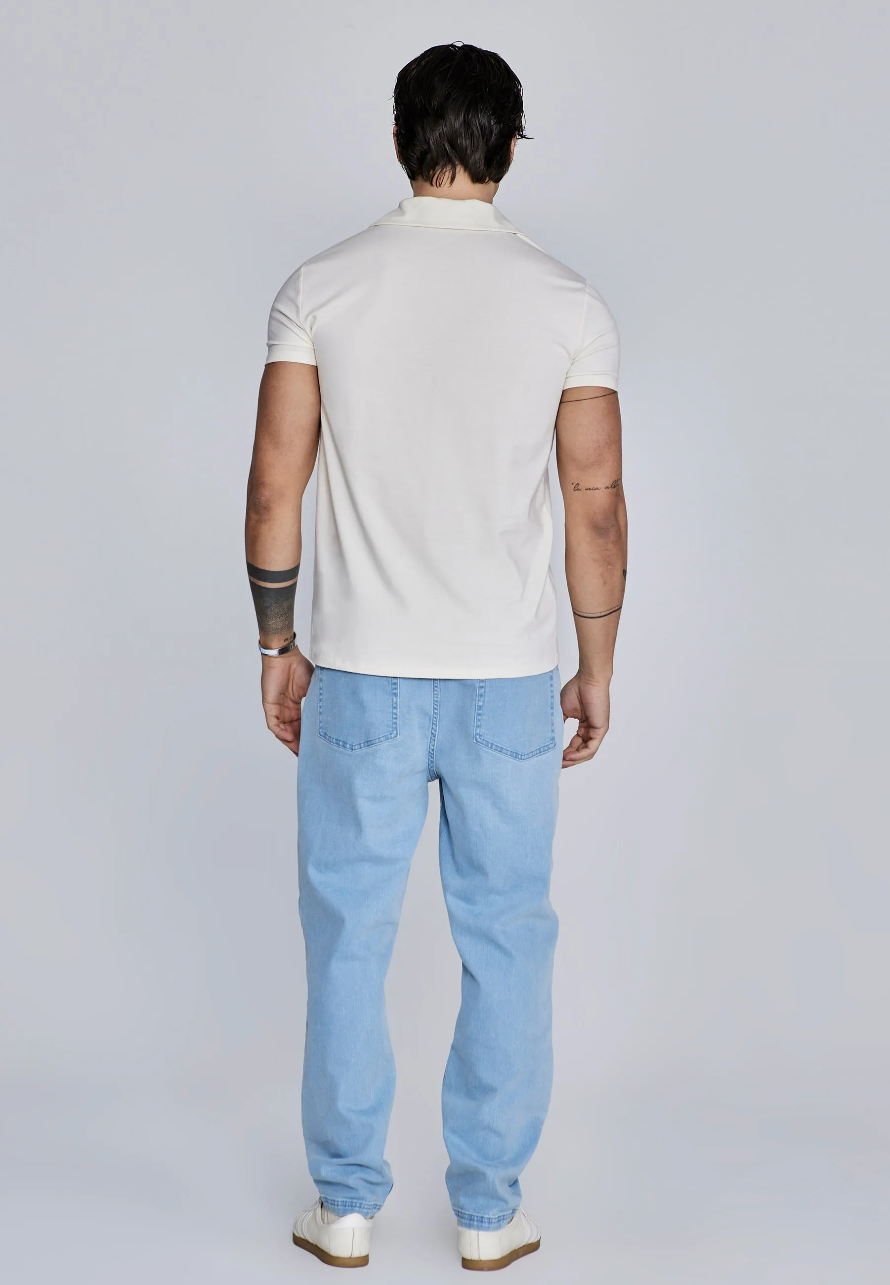 Ecru Smart Revere Polo sold by Siksilk product image thumbnail 5