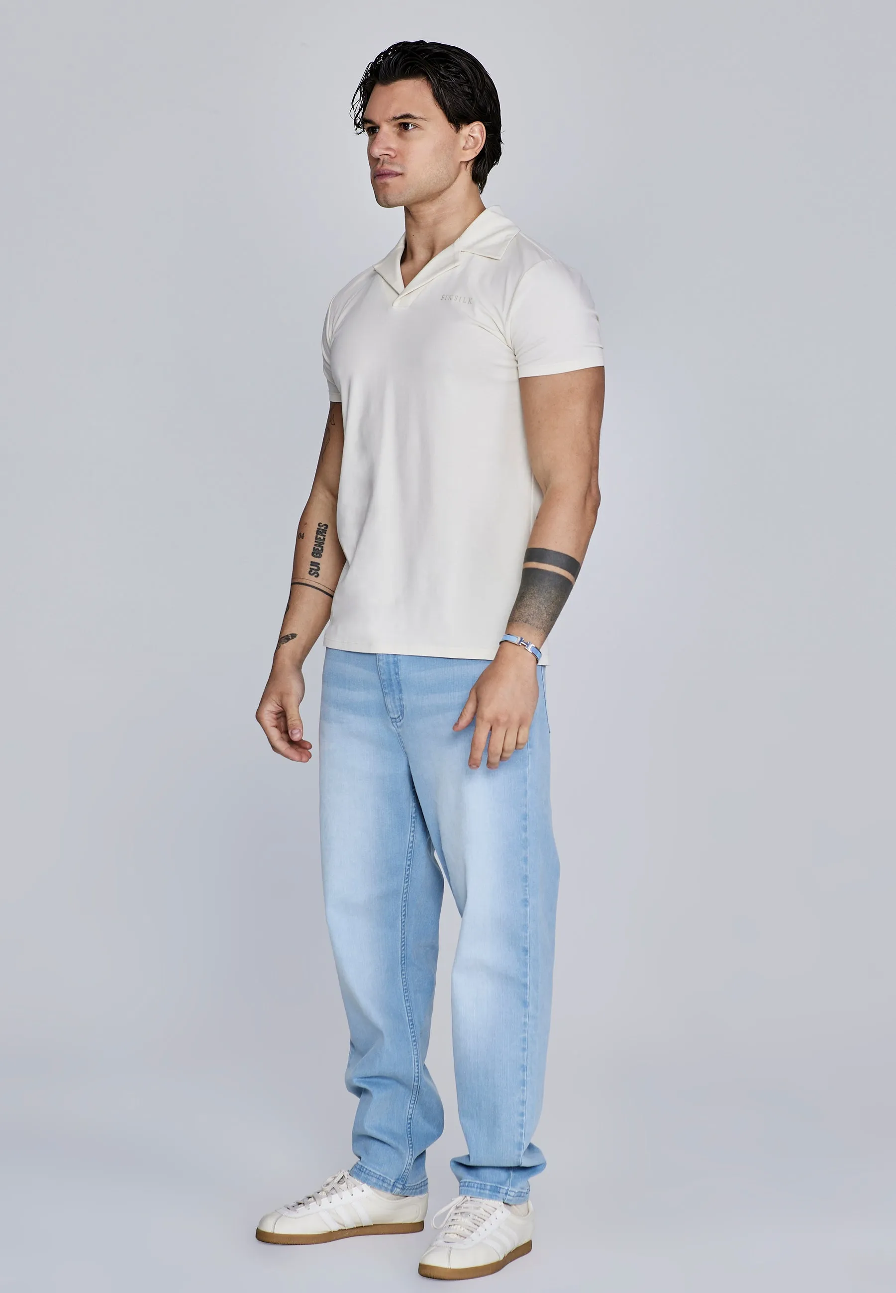 Ecru Smart Revere Polo sold by Siksilk product image thumbnail 4