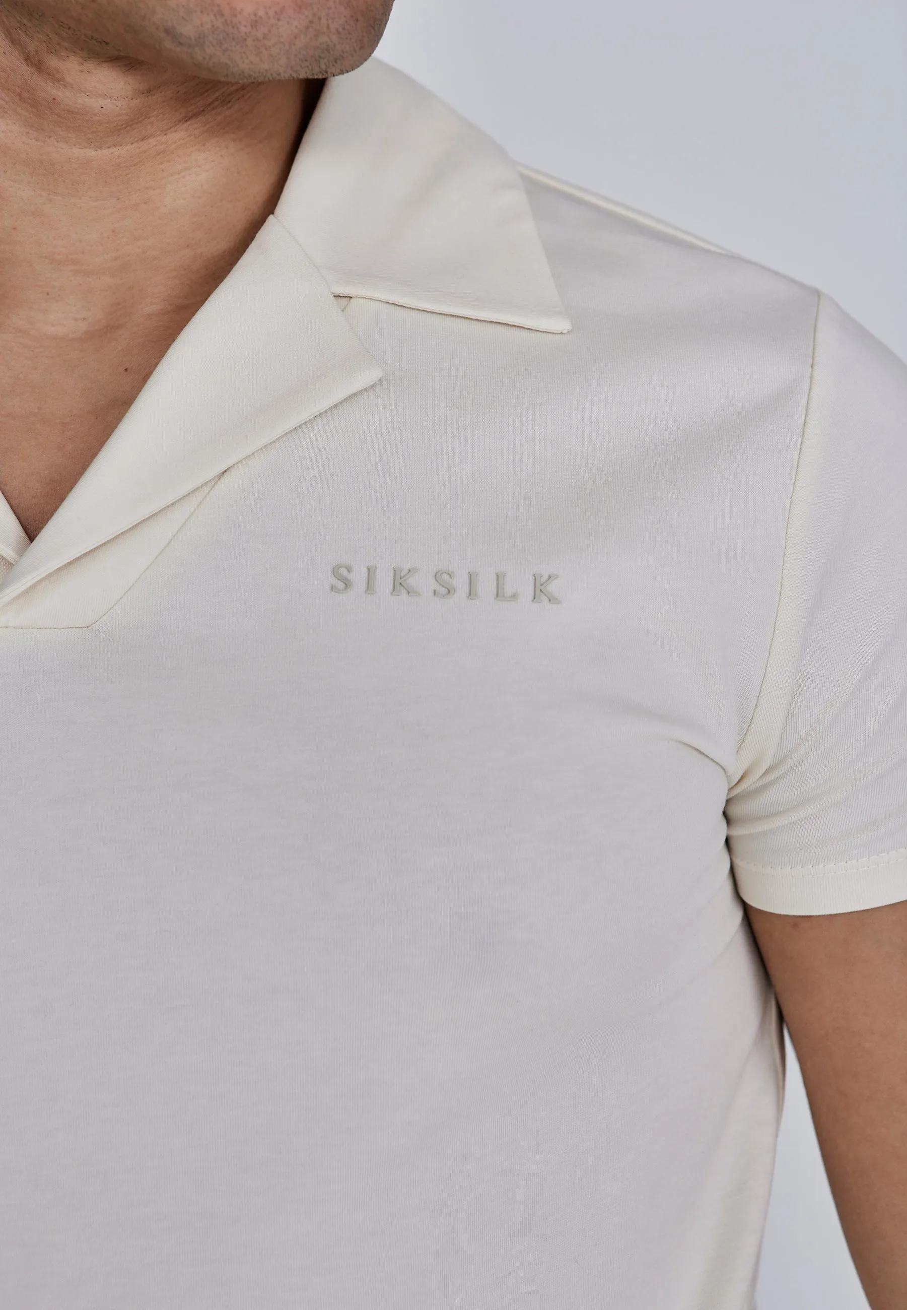 Ecru Smart Revere Polo sold by Siksilk product image thumbnail 2