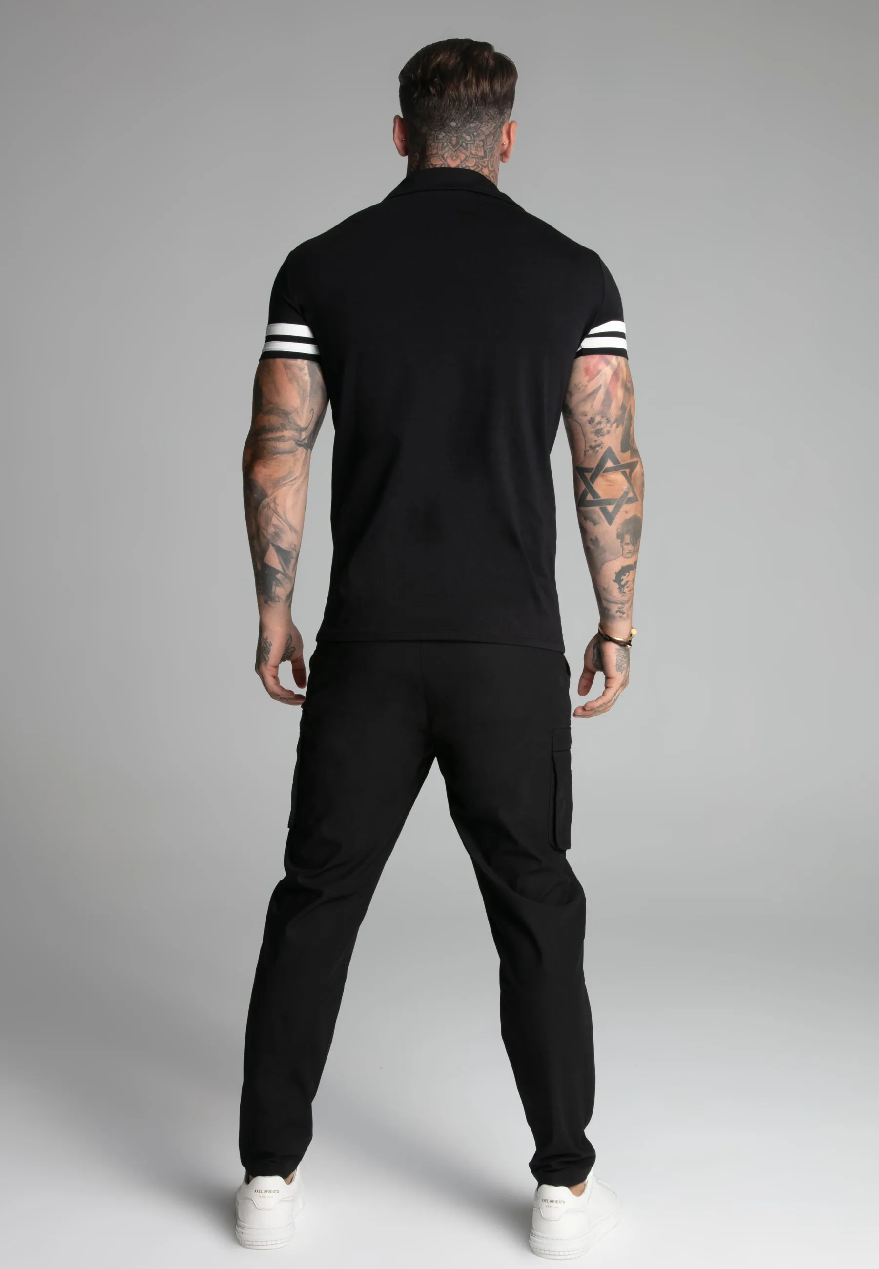 Black Tournament Revere Polo sold by Siksilk product image thumbnail 5