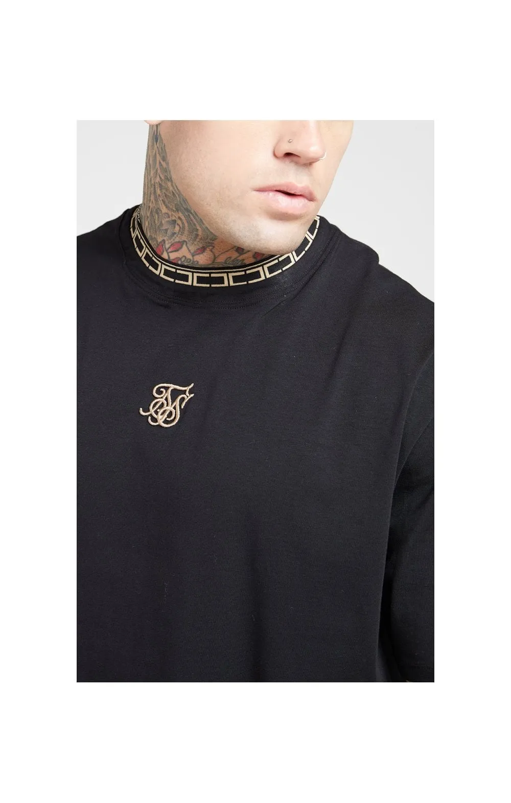 SikSilk Tape Collar Essential Tee - Black & Gold sold by Siksilk product image thumbnail 2