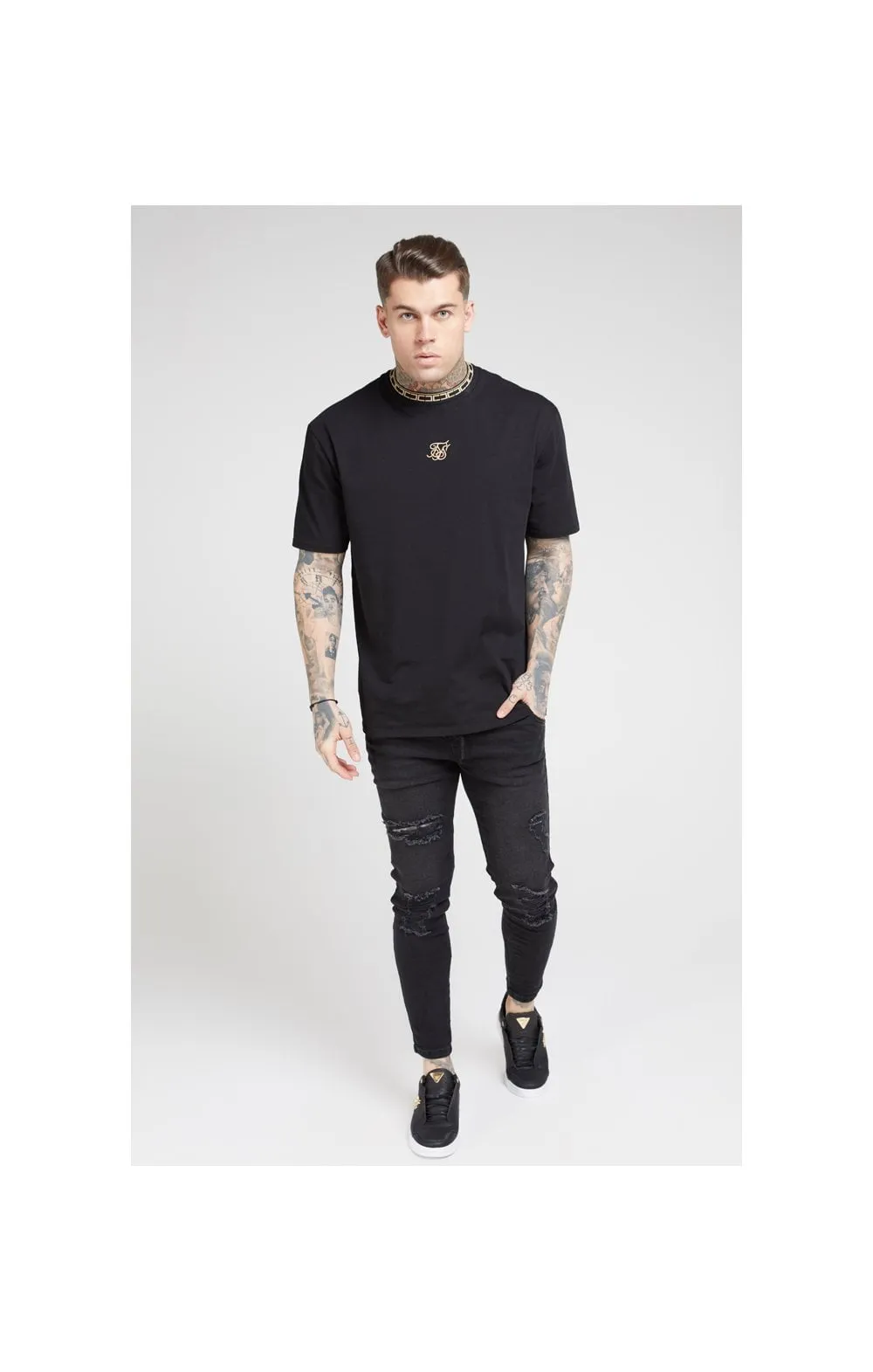 SikSilk Tape Collar Essential Tee - Black & Gold sold by Siksilk product image thumbnail 3