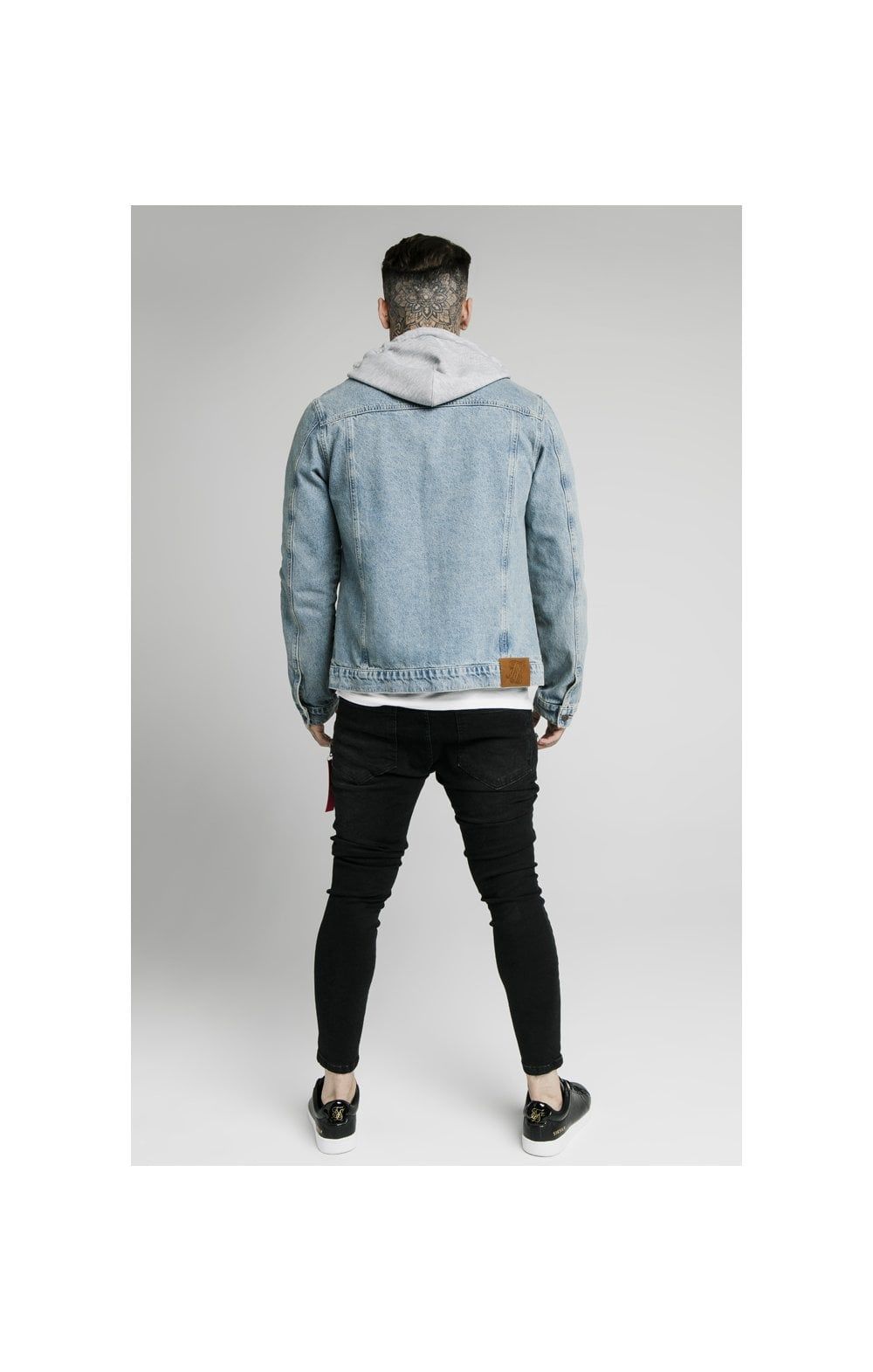 SikSilk Hooded Denim Jacket - Light Blue Wash sold by Siksilk product image thumbnail 6