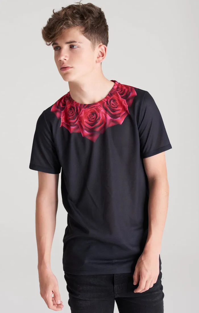 Boys Black Rose T-Shirt sold by Siksilk product image thumbnail 2
