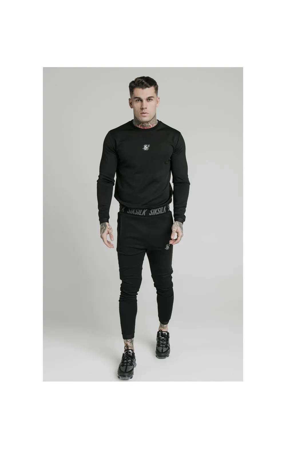 SikSilk L/S Active Crew Sweat - Black sold by Siksilk product image thumbnail 5