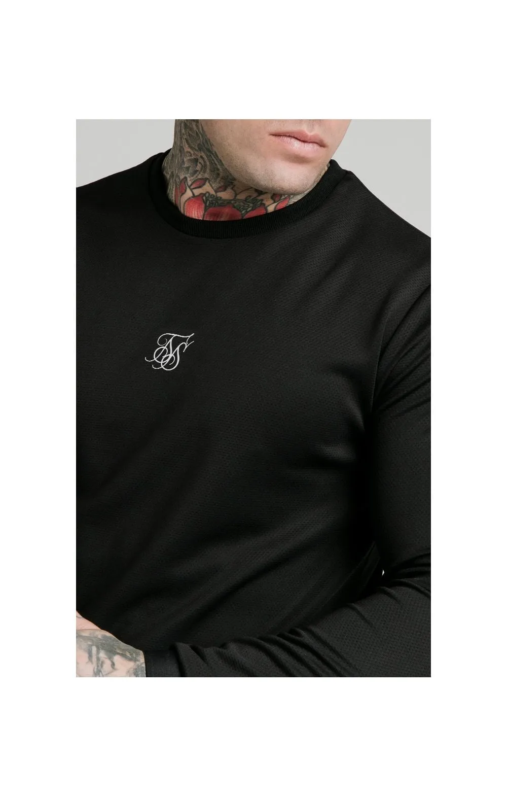 SikSilk L/S Active Crew Sweat - Black sold by Siksilk product image thumbnail 2